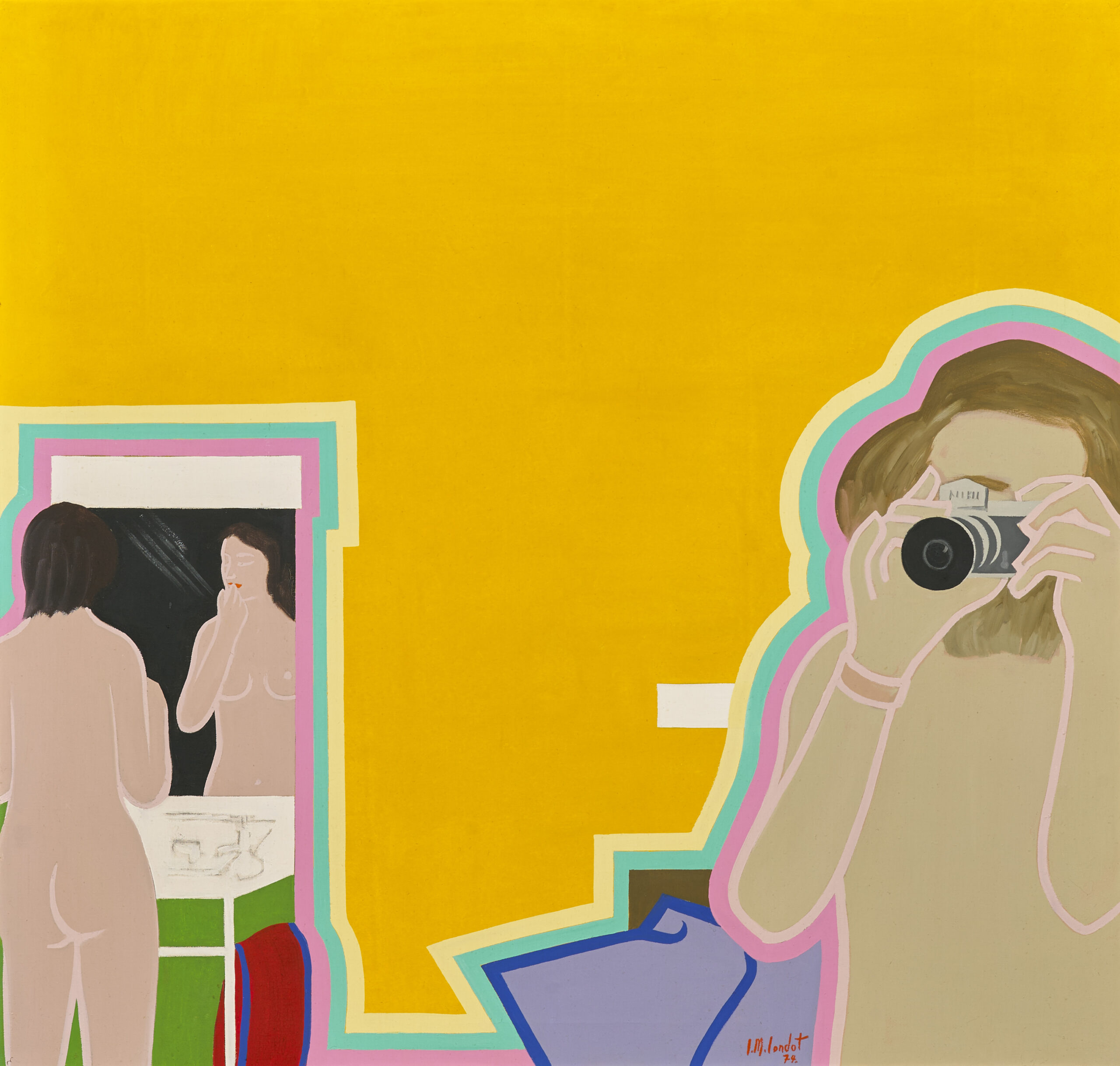 Louis-Marie Londot
Arc-en ciel, 1974
signed and dated - bottom centre/right
oil on canvas
95,00 x 100,00 cm