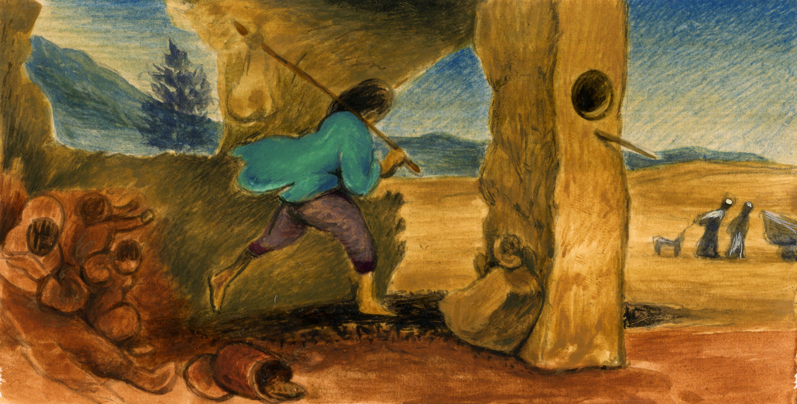 6. Alex Bodea
Woman Joining a Crusade as an Excuse to Abandon Her Dysfunctional Family
tempera on paper, 2022
17 x 10 cm