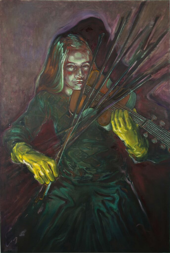 Violinist With Dish Gloves
