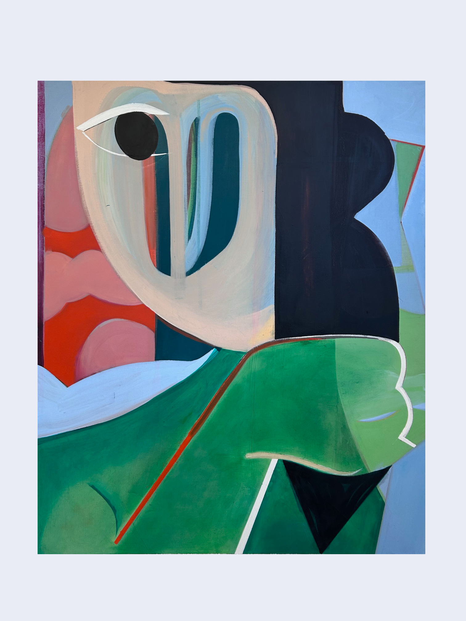 Aurélie Gravas, Holding hair, 2023, oil on canvas, 140 x 115 cm