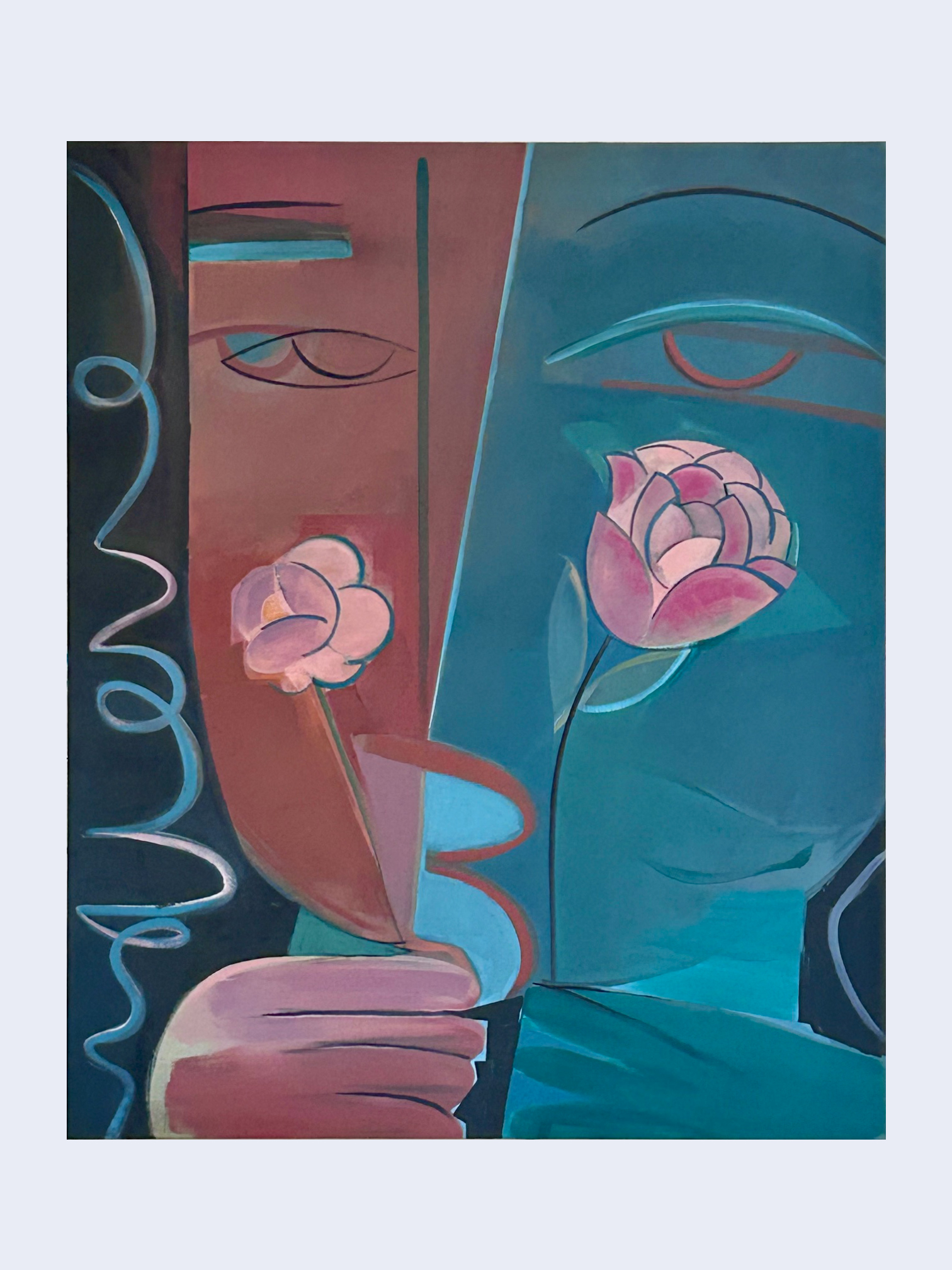 Aurélie Gravas, Jean’s Roses, 2024, oil on canvas, 170 x 140 cm