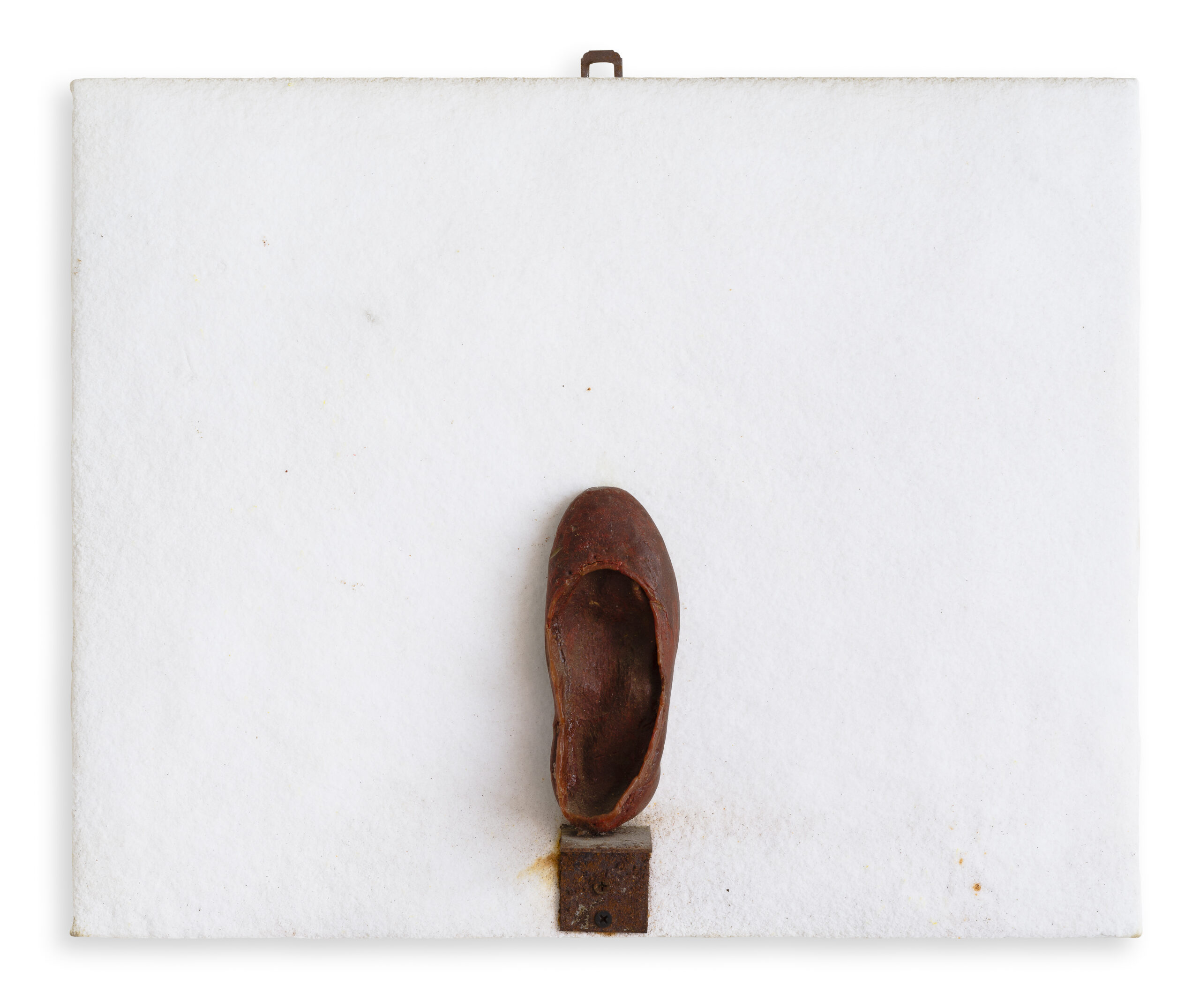 Pier Paolo CALZOLARI (B. 1943)
Studio
1999
Salt, wax and iron on paper, applied on panel
41 x 50.4 x 10 cm