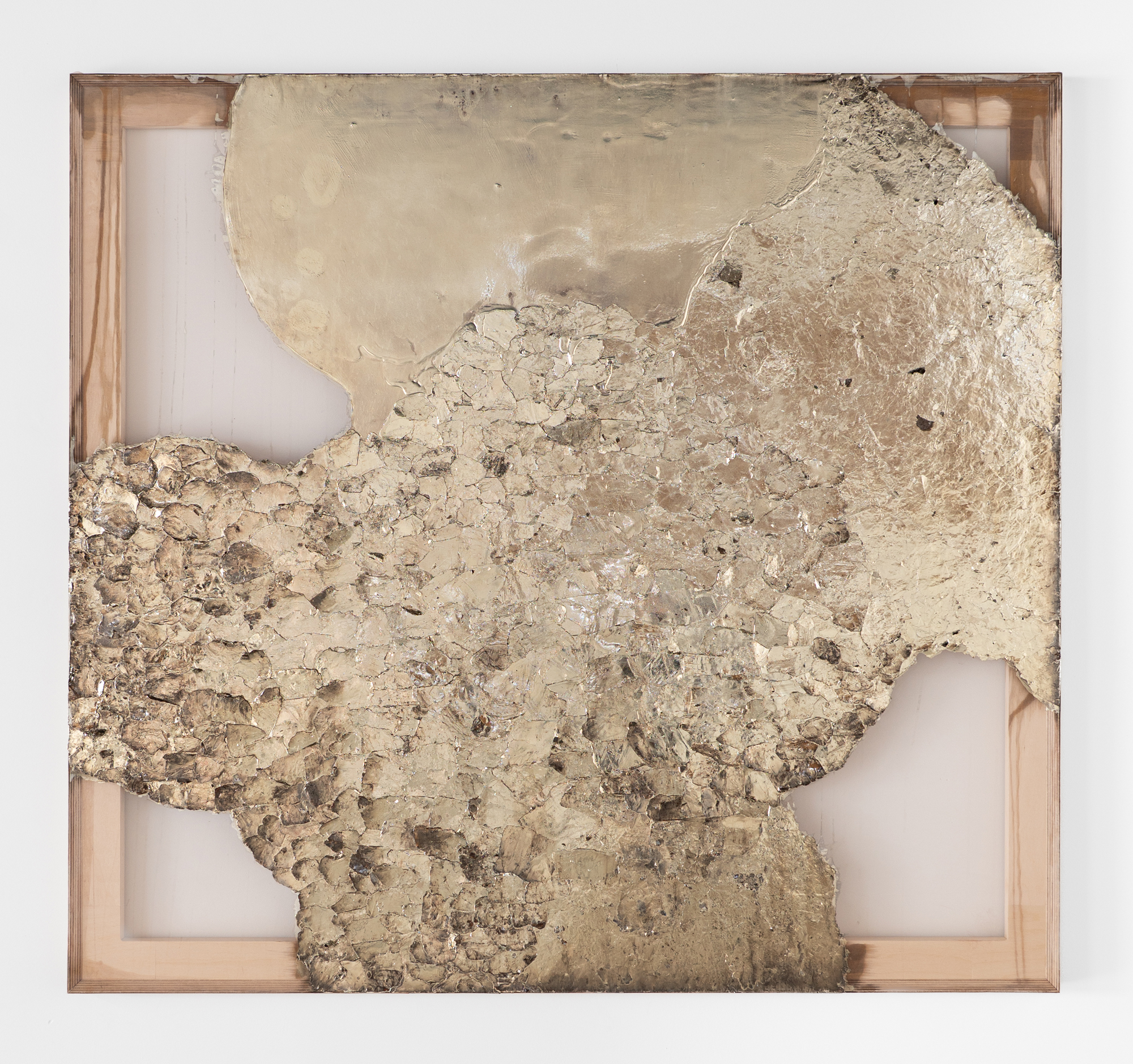 Rosalind Tallmadge, Lluvia I, 2025, mirrored mica on organza, 50 x 54 in. (127 x 137.2 cm)