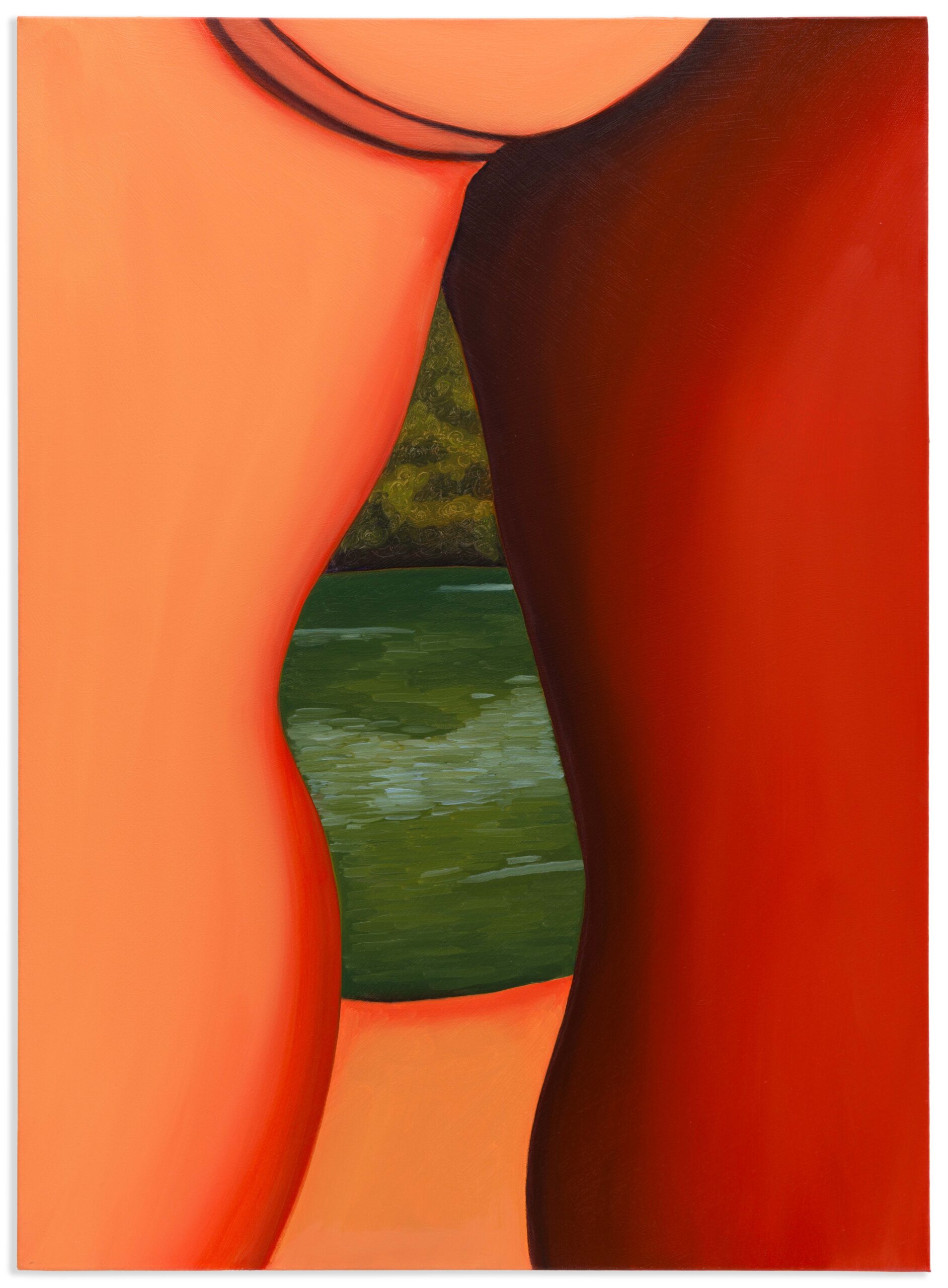 Dylan Hurwitz, leg opening II (Teufelssee), 2024-2025, oil on canvas, 111.8 x 81.3 cm