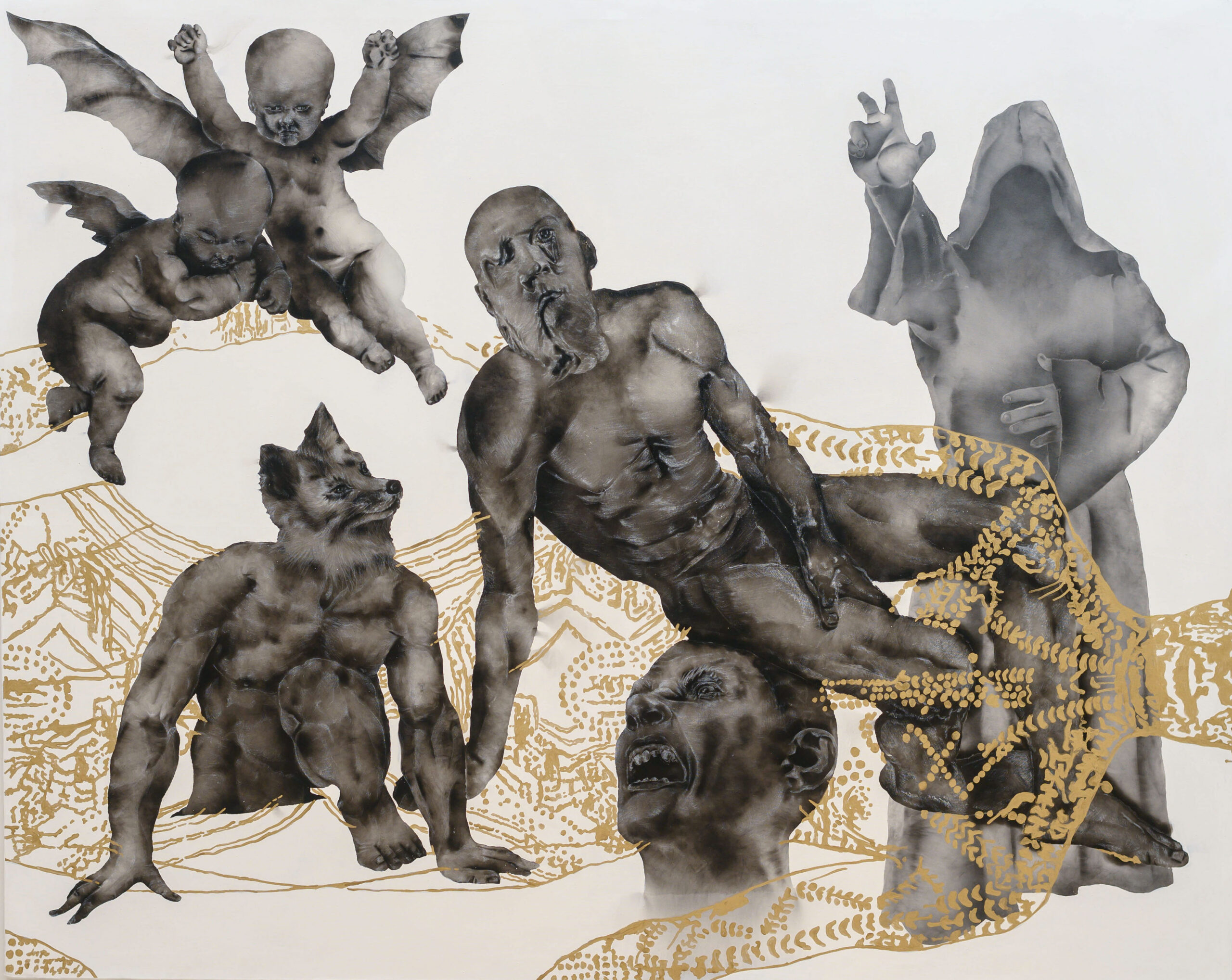 Géraldine Tobe
Rêve interminable, 2023
Smoke on canvas,
160x200 cm