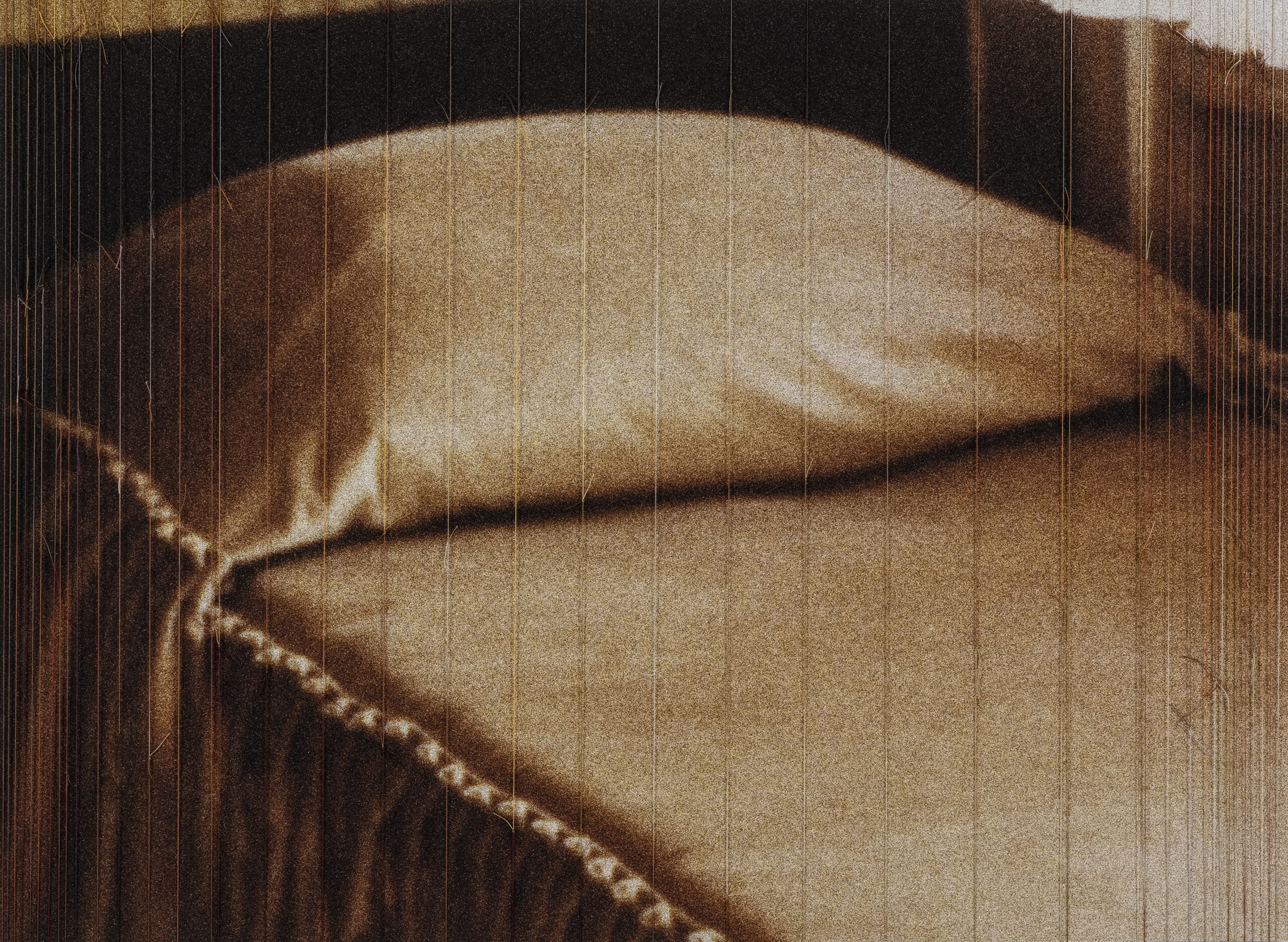 Golden_Dreams,2023,giclée print,mounted on acid-free cardboard,cotton,thread,55x75cm,frame65x85cm