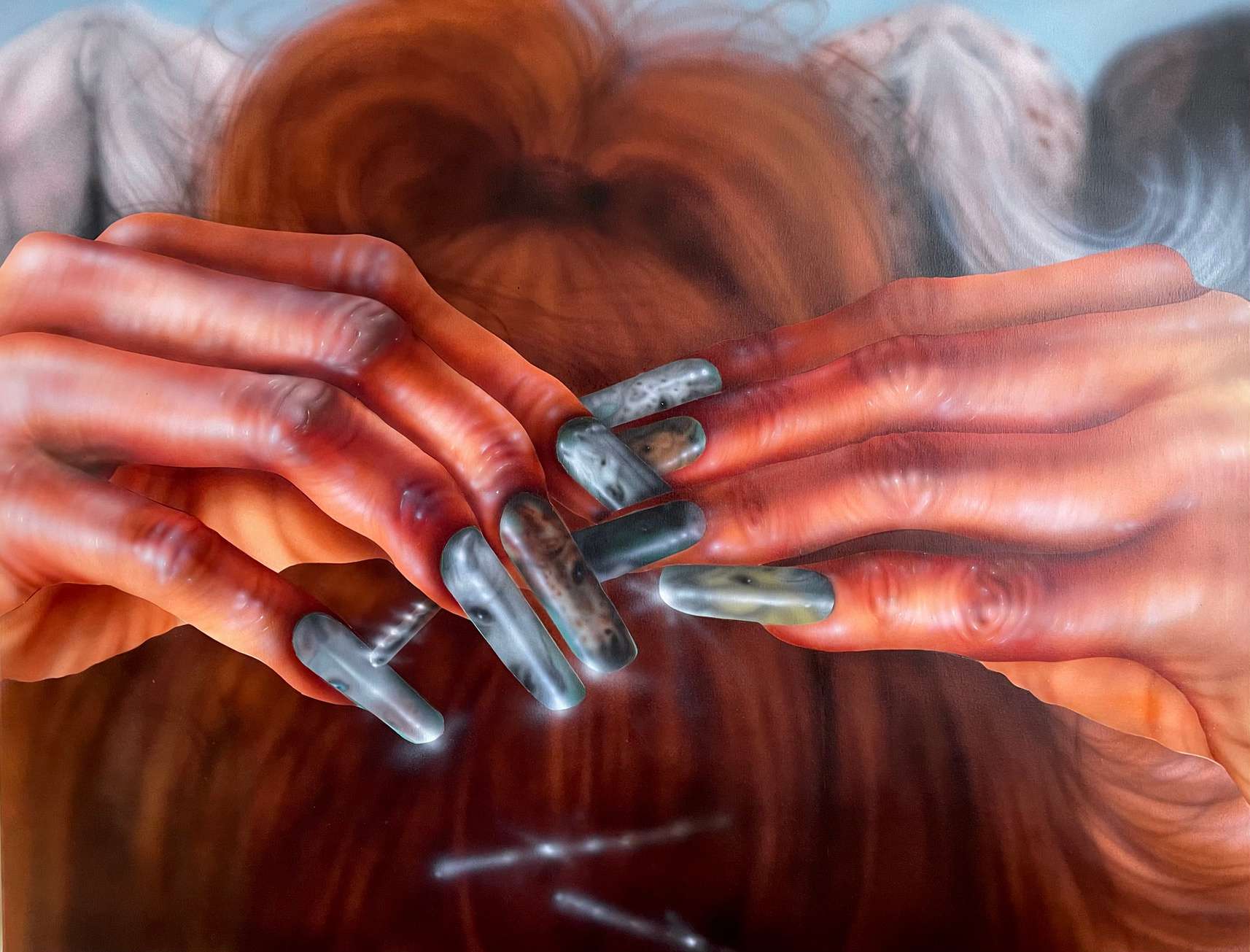 Helena Minginowicz
Pony tails, 2024
Acrylic on canvas
100 x 130 cm