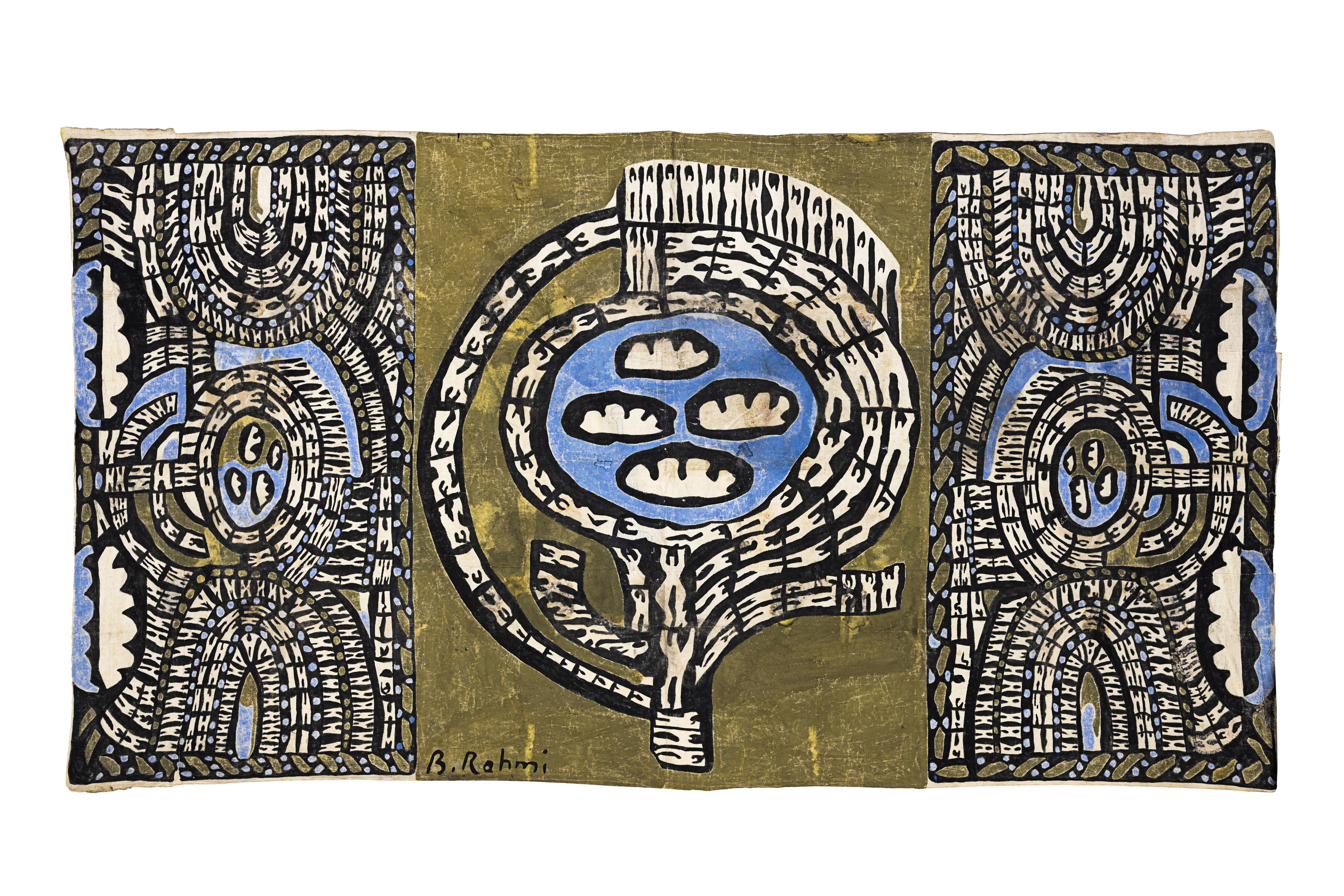 Human Rings, 1957-58
Textile paint on fabric
217 x 409 cm