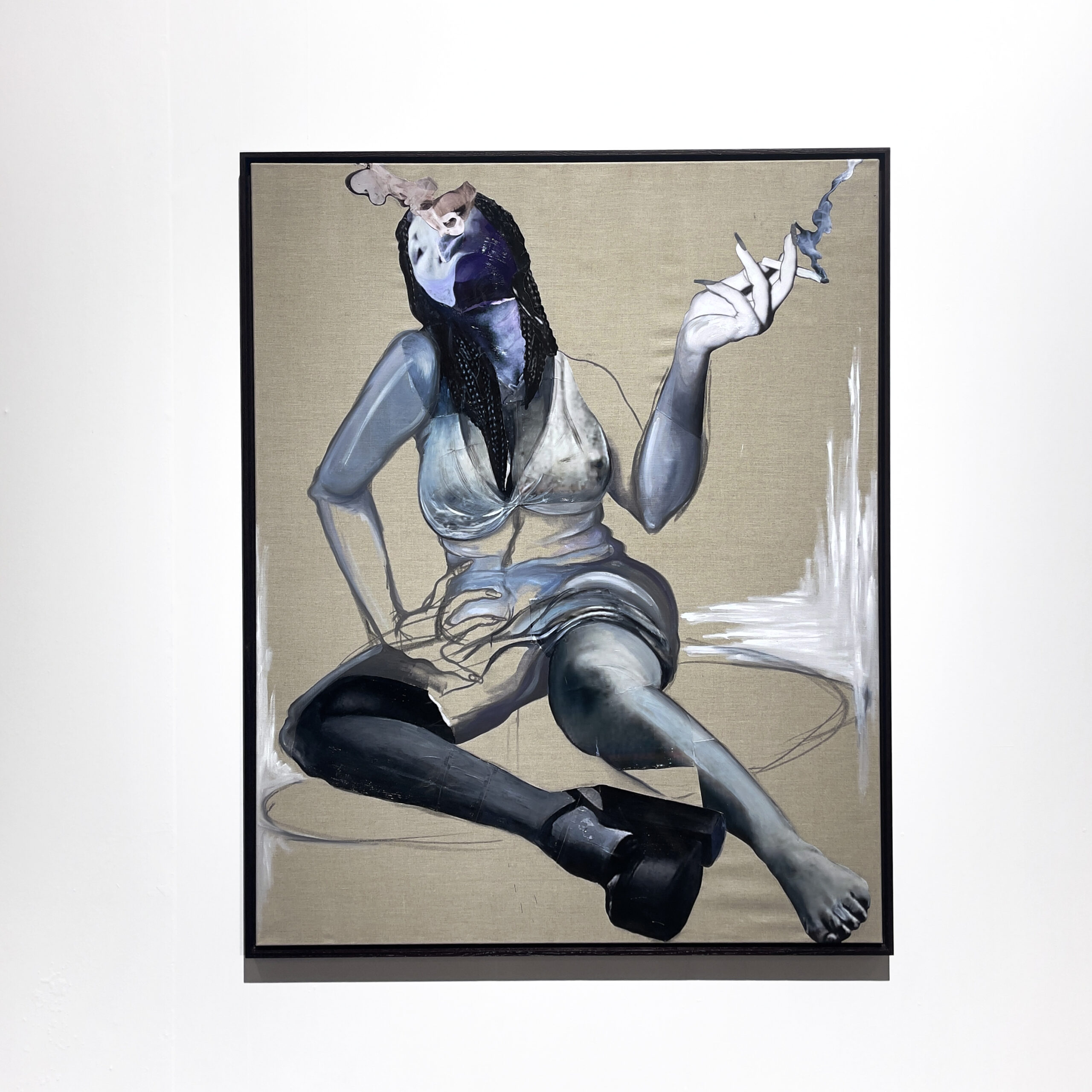 Anys Reimann	HAVING MYSELF A TIME (DINAH)	2024	
Mixed media collage, oil on canvas	150 x 120 cm cm, framed 154 x 124 x 3,5 cm