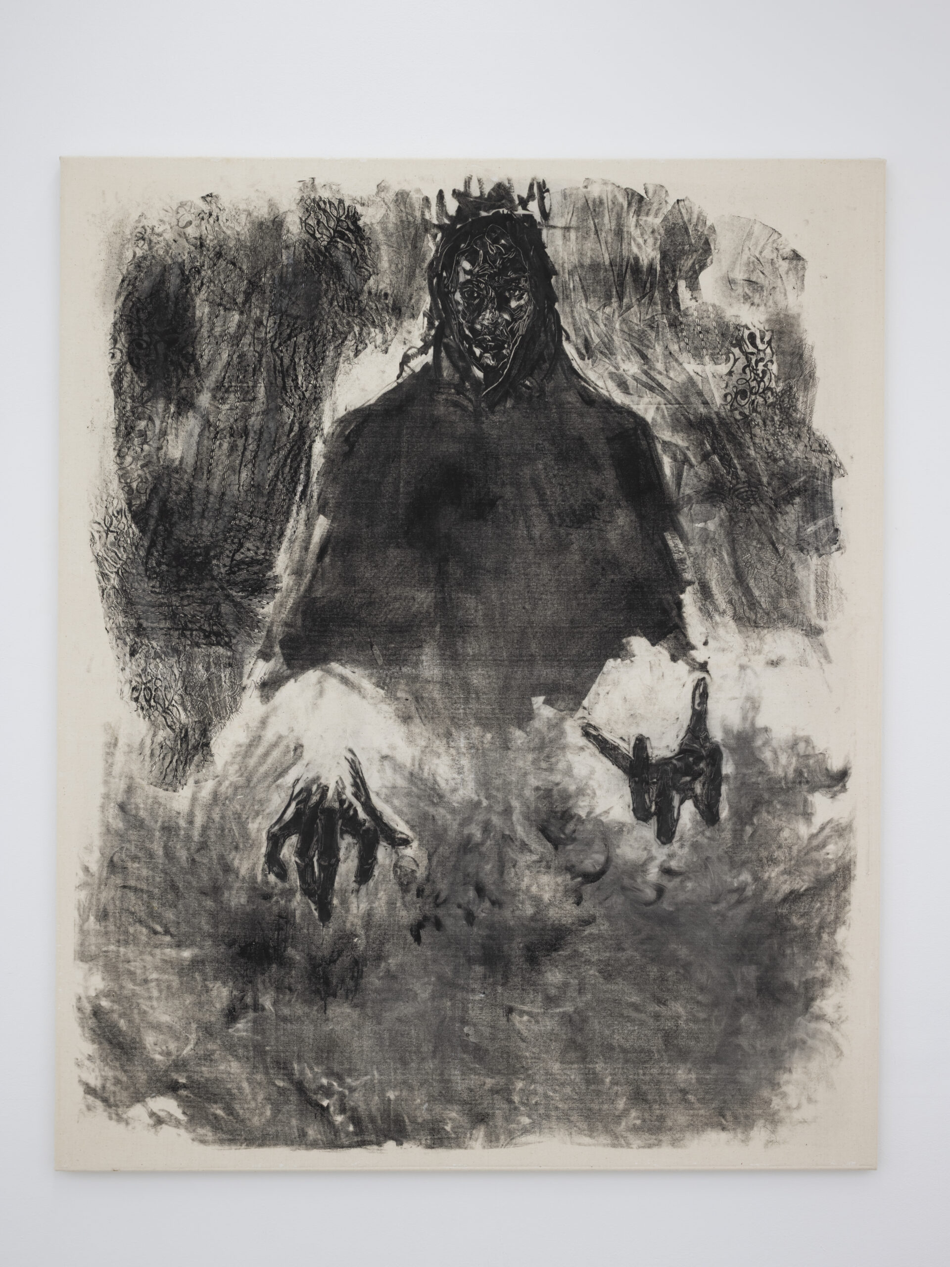 Tiemar Tegene
The Black Queen, 2025
Monoprint on canvas, 
160x130 cm, photo Peter Tijhuis
