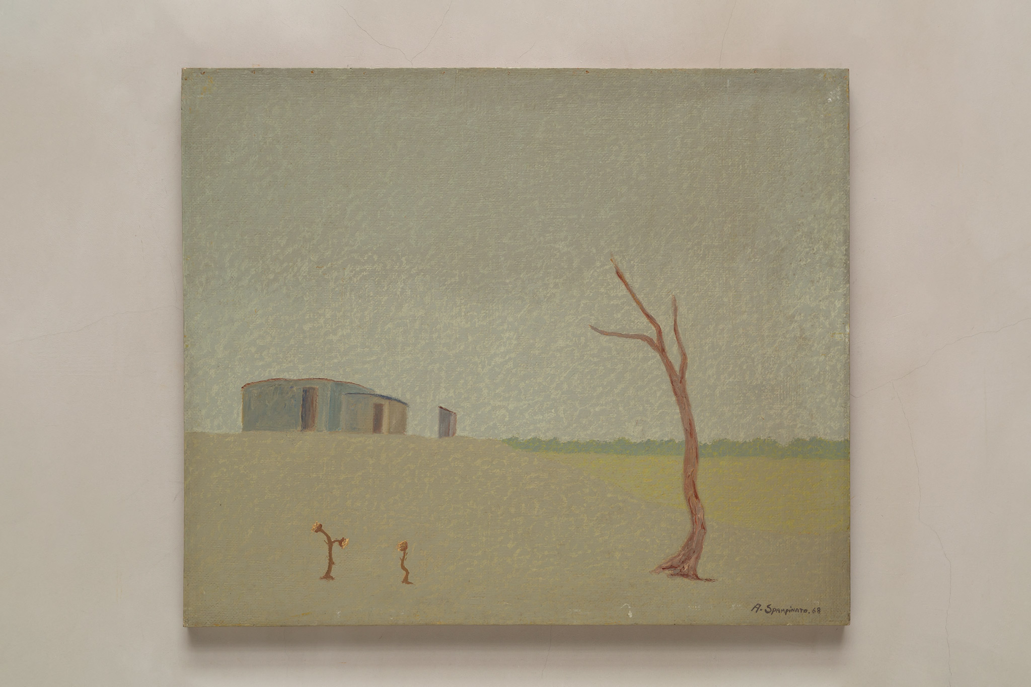 Grey ranch, 1968. Oil on hardboard, 50 x 60 cm.