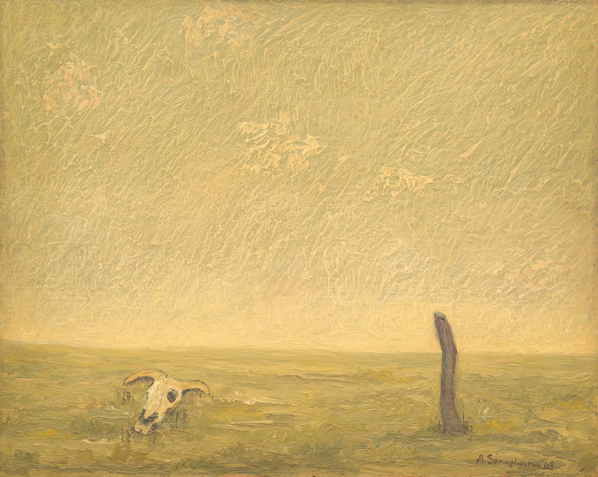 Pampa, 1961. Oil on hardboard, 40 x 50 cm.