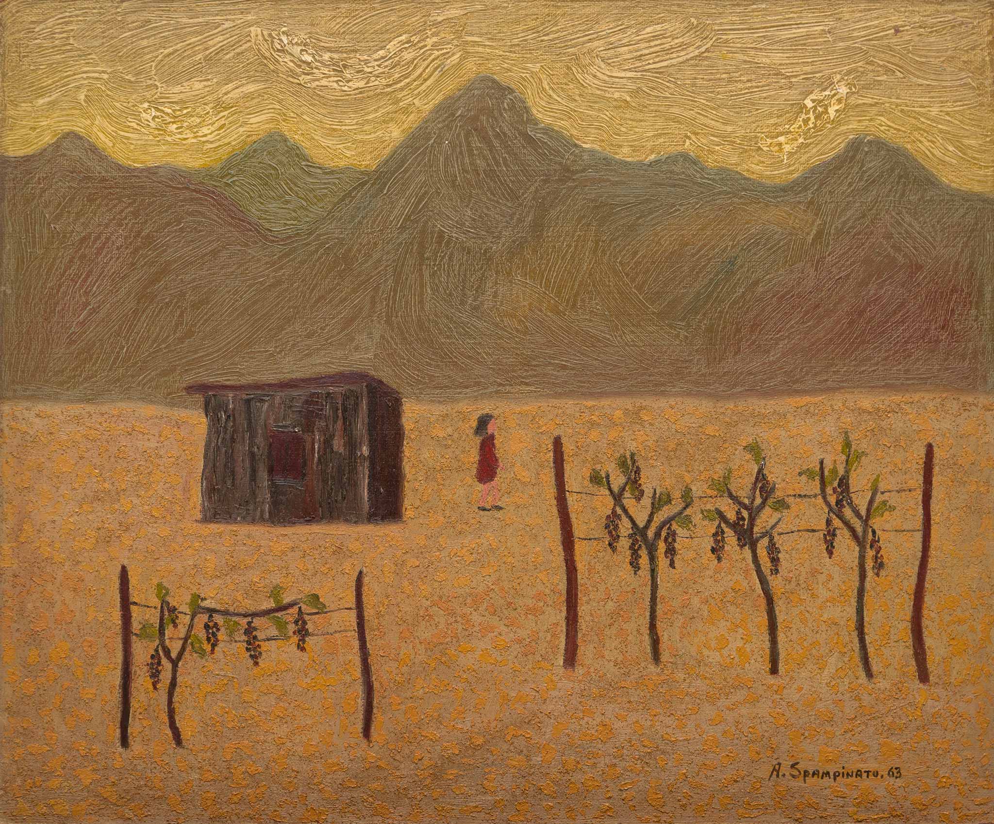 Mountain landscape, 1963. Oil on hardboard, 50 x 60 cm.