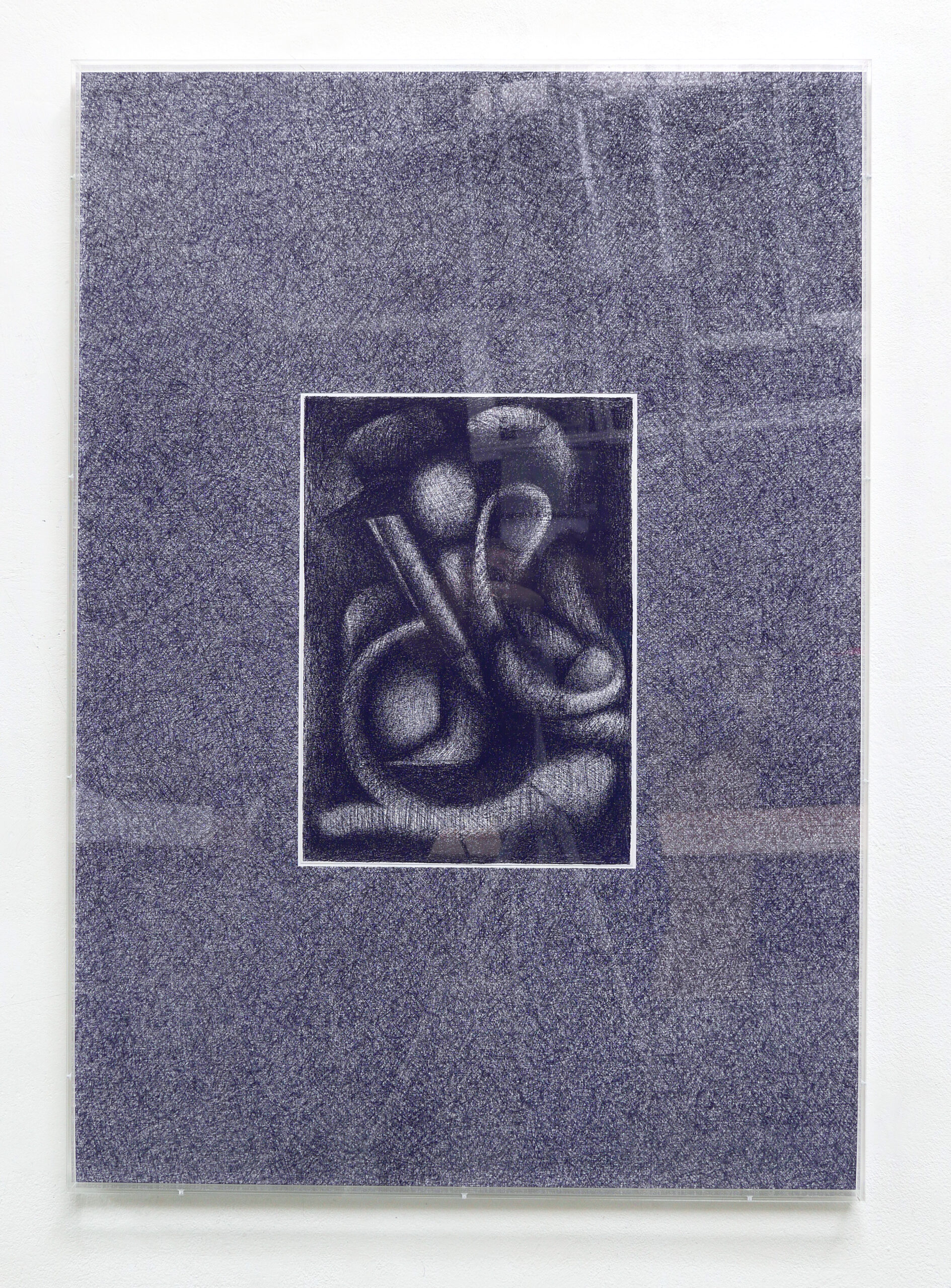 Stefan Wissel	
From the convolute How to spell today (Nr. 2)	
2021	
Wax pastel on drawing cardboard, Forex, plexiglass	
100,9 x 70,9 x 3,4 cm