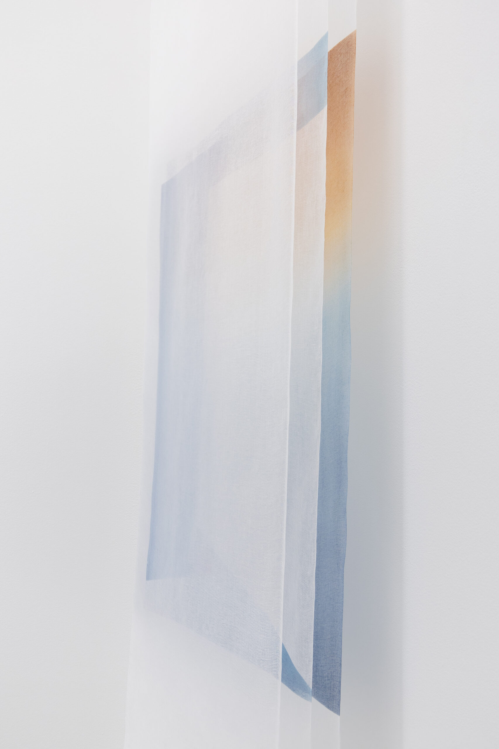 Jim Verburg
Untitled (the day takes form - one day, then the next) [detail view], 2025
3 layers, oil on tarlatan
102 x 36.5 in. (259.08 x 92.71 cm)