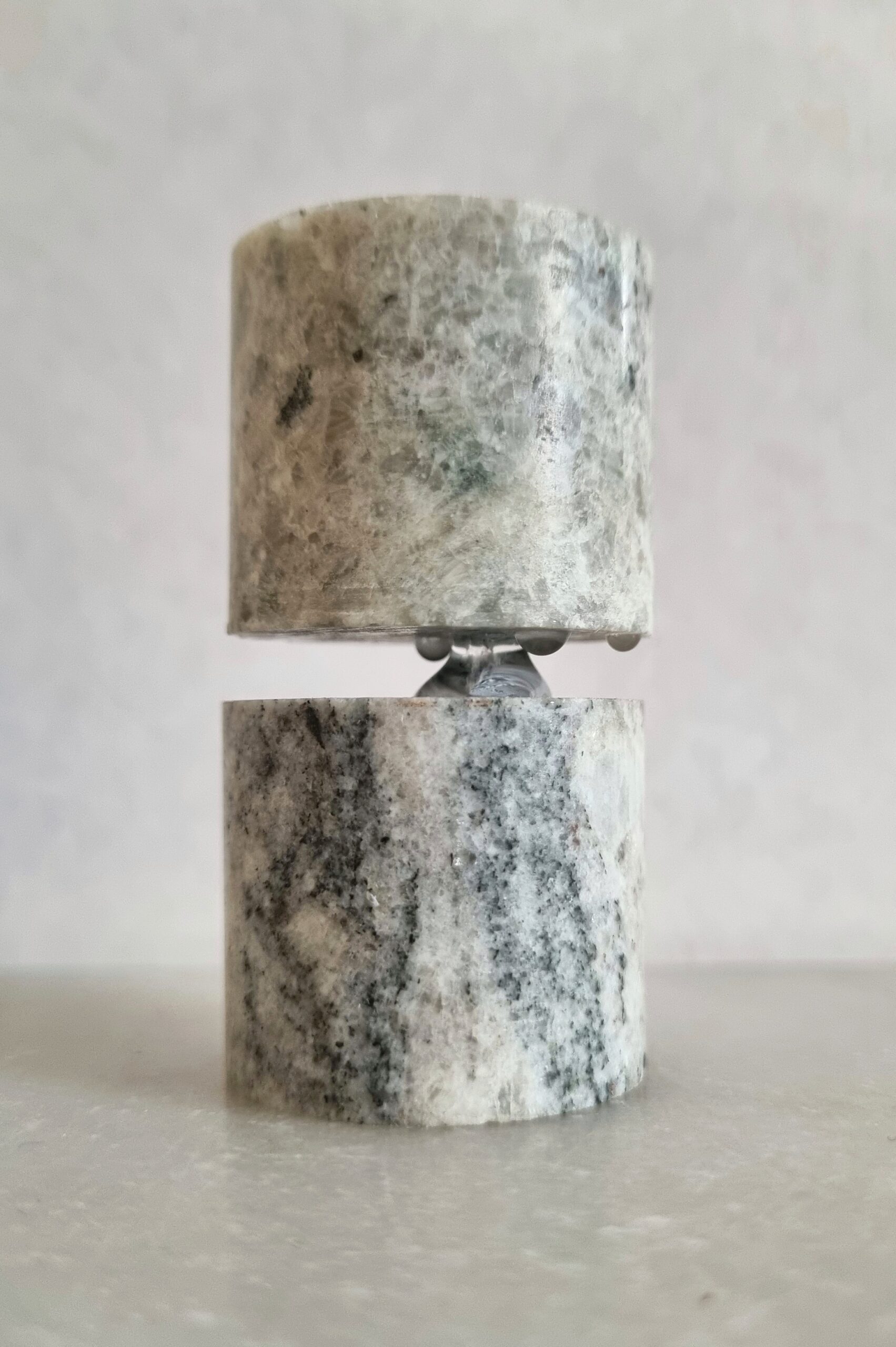 Jean-Baptiste Caron Attraction #6, 2025 
Marble, water
Ø 3,5 x 6,5 cm / Ø 1,3 x 2,5 inches