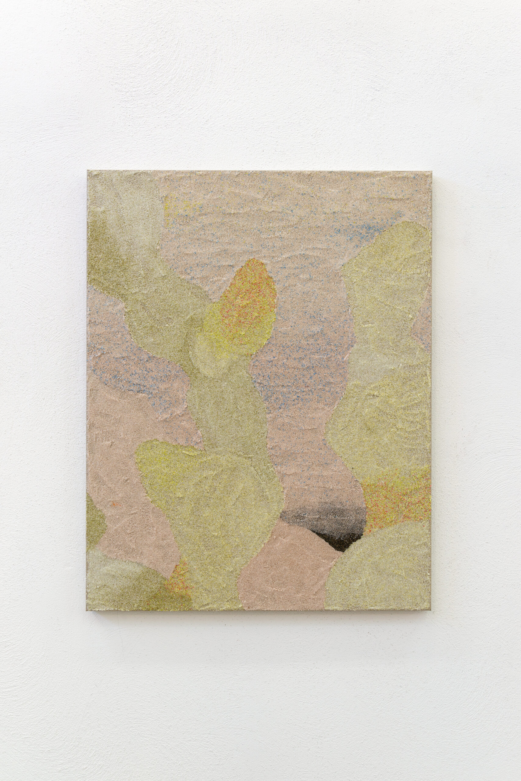 ISO #219, 2025
Poudre de verre, sable, colle de peau de lapin sur toile 90 x 115 cm
Glass powder, sand, rabbit skin glue on canvas
35 x 45 inches