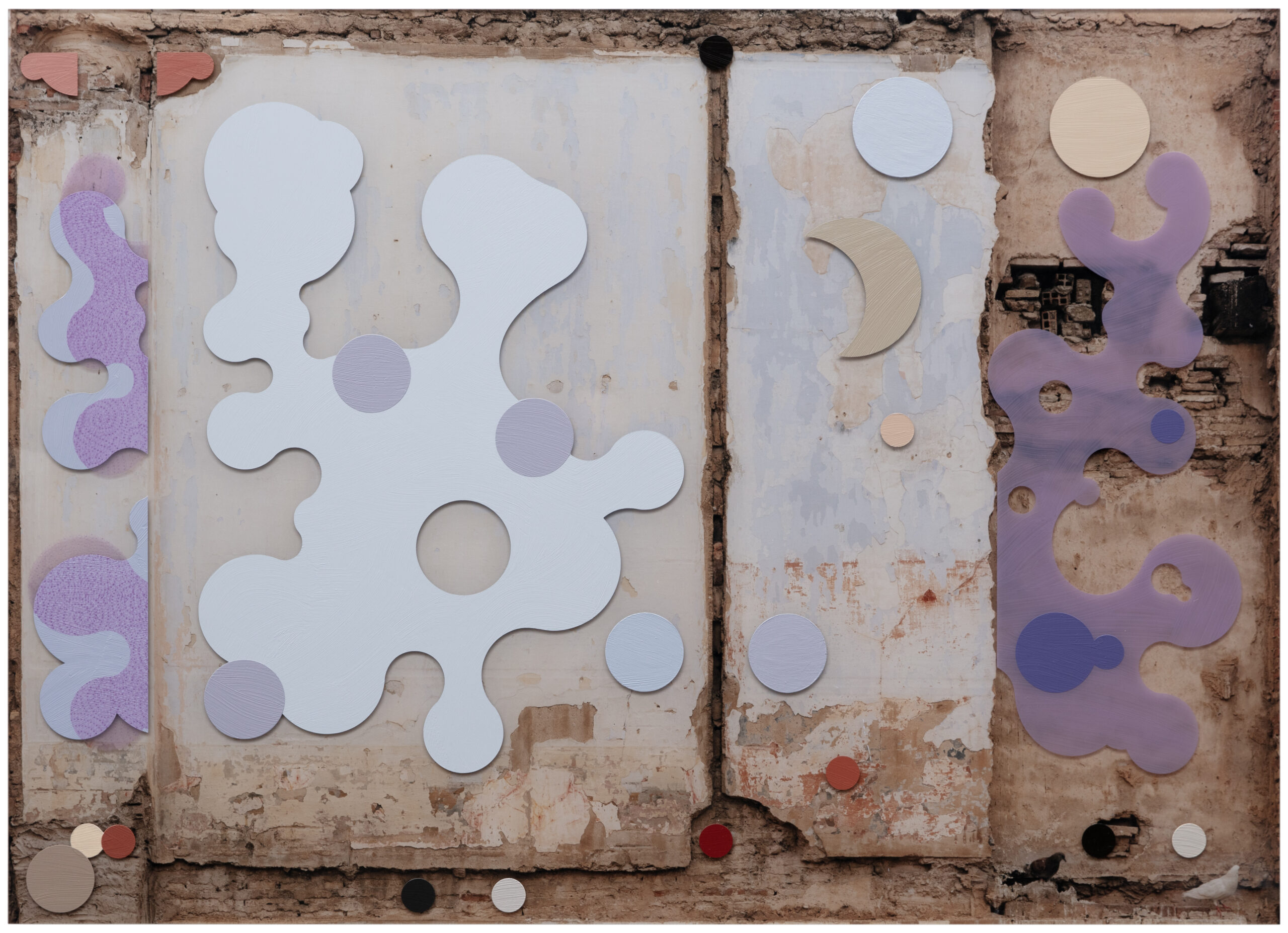 Clay Ketter, 'Arolas Ghost Cartoon', 2025, oil paint on Diasec-mounted C-print, pine wood frame, 89.5 x 124.5 cm