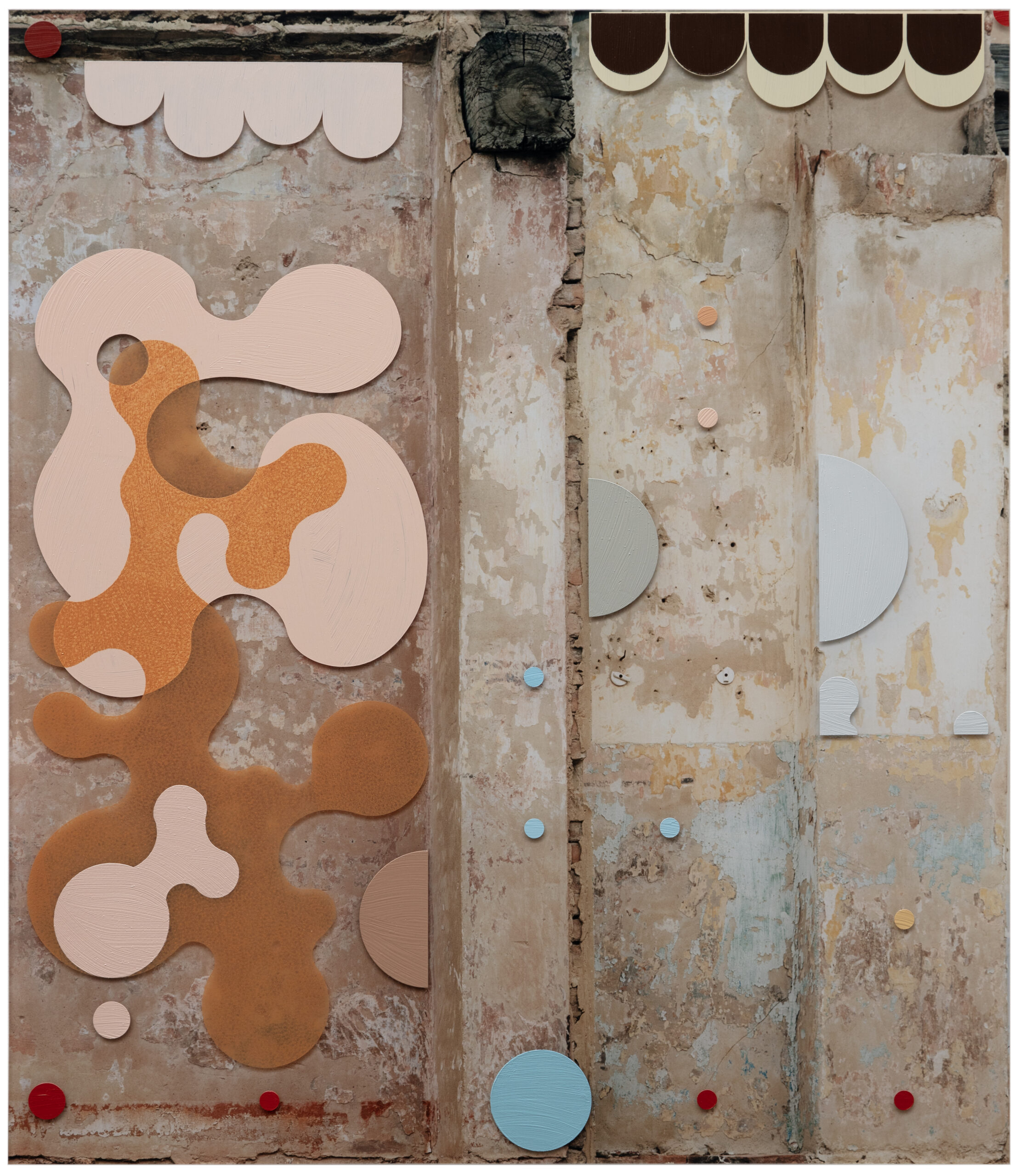 Clay Ketter, 'Tejedores Ghost Cartoon Two', 2025, il paint on Diasec-mounted C-print, pine wood frame, 88 x 76 cm