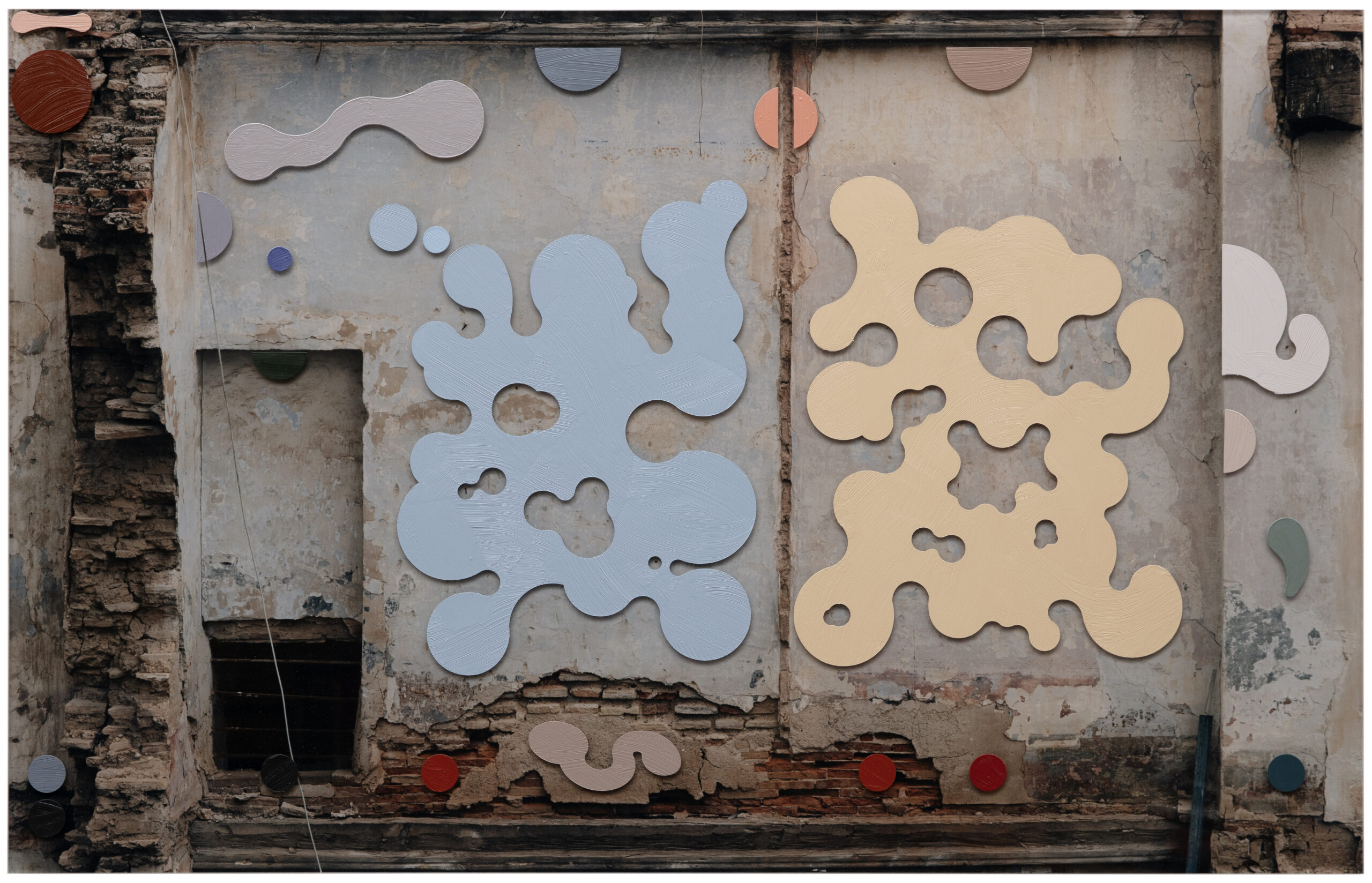 Clay Ketter, 'Vinatea Ghost Cartoon', 2025, oil paint on Diasec-mounted C-print, pine wood frame, 63 x 99.5 cm