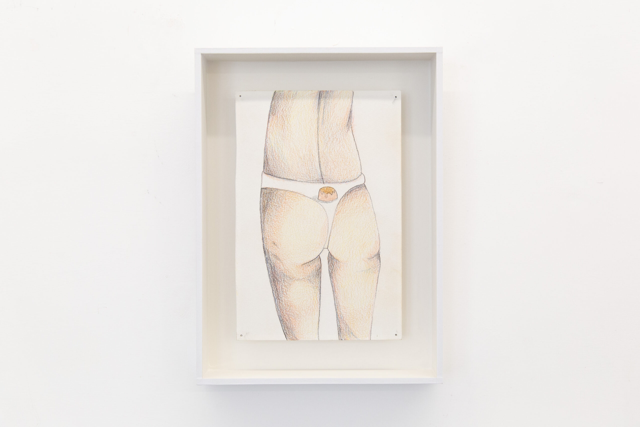 Drawing from the Menù series, 2024, coloured pencil on paper, cm 21.5 x 15, cm 30 x 22 x 4,5 (framed)