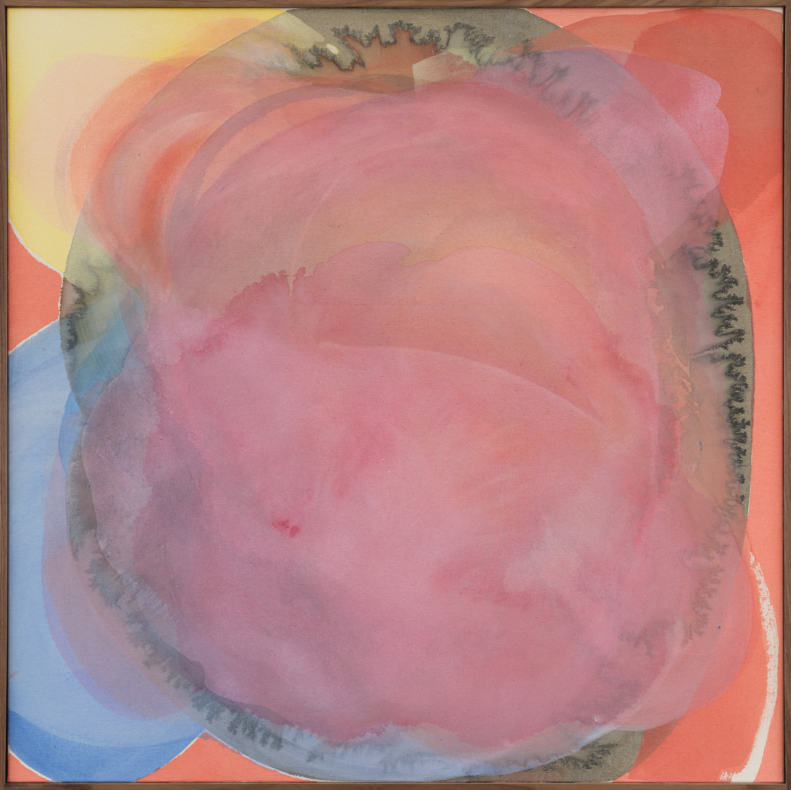 Sigrid Sandström, 'Blush', 2025, acrylics on canvas, walnut frame, 102 x 102 cm