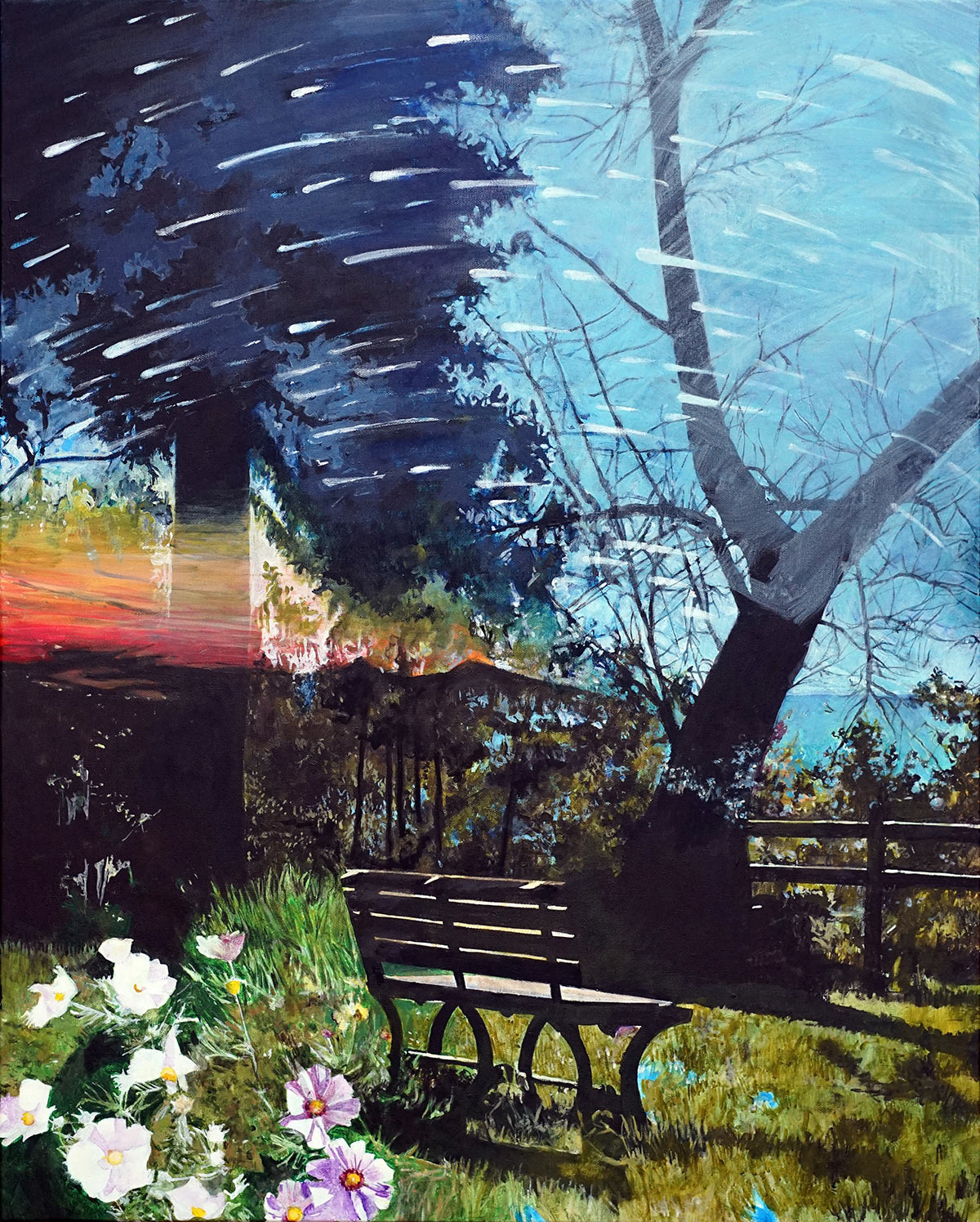 Sylvain Ciavaldini, C’est le ciel qui file, 2025, Acrylic on canvas, 92 x 73 cm