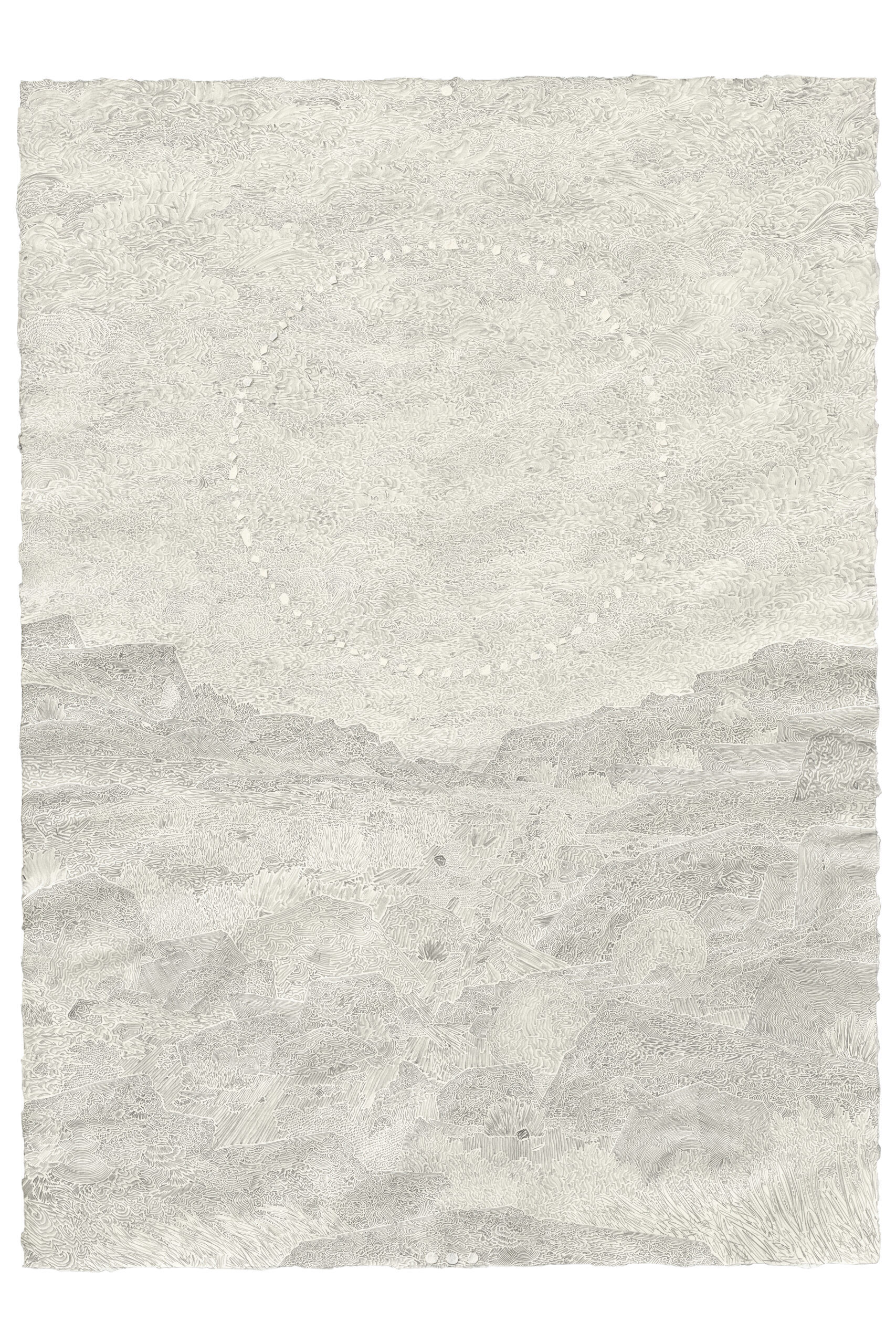 FS 10.25 Not erased, untitled, pencil and collage on paper, H62 x W44.5 cm