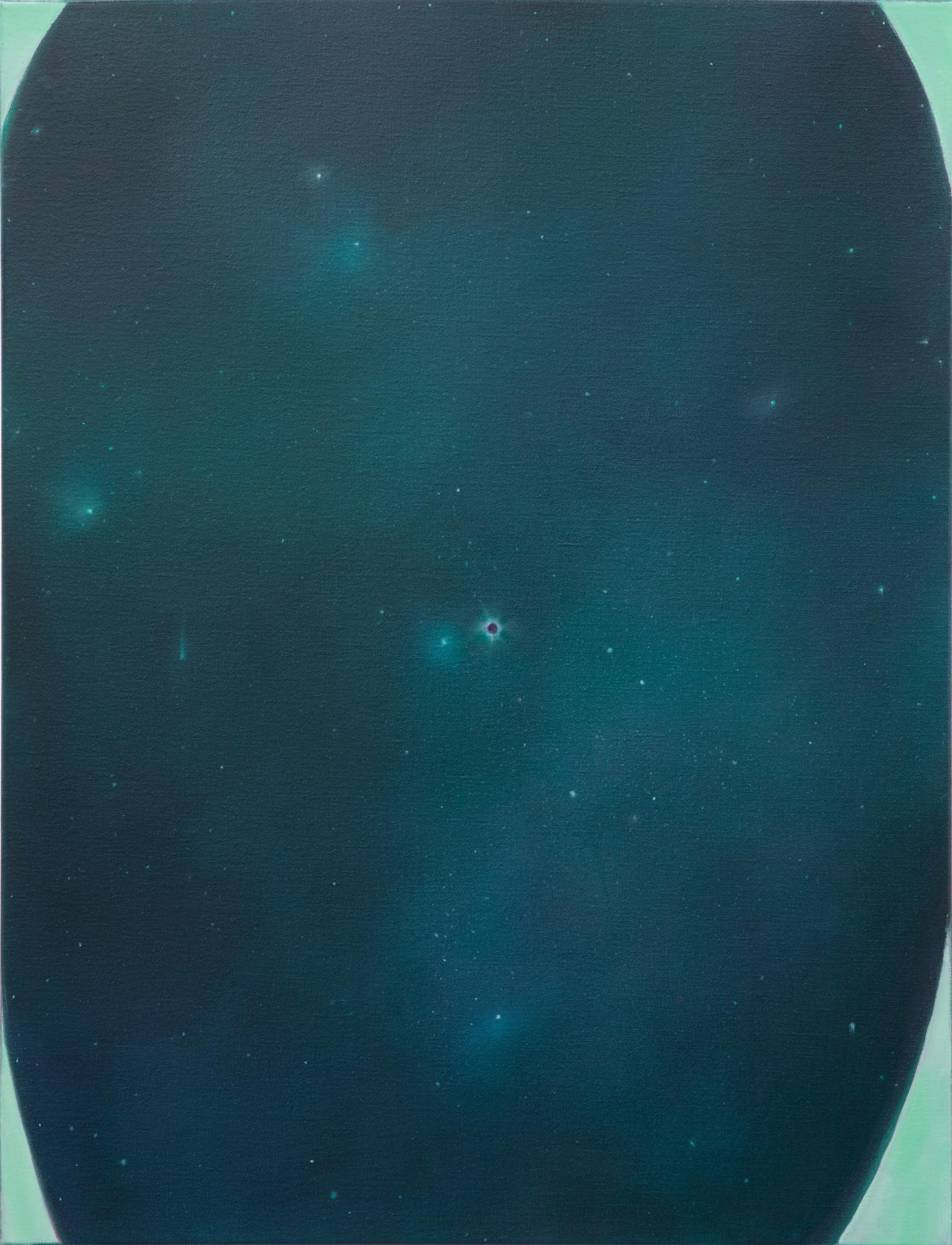 Gauthier Hubert, Peinture infinie: une petite éclipse dans une trop grande elipse, 2025, oil on canvas, 70 x 53,5 cm