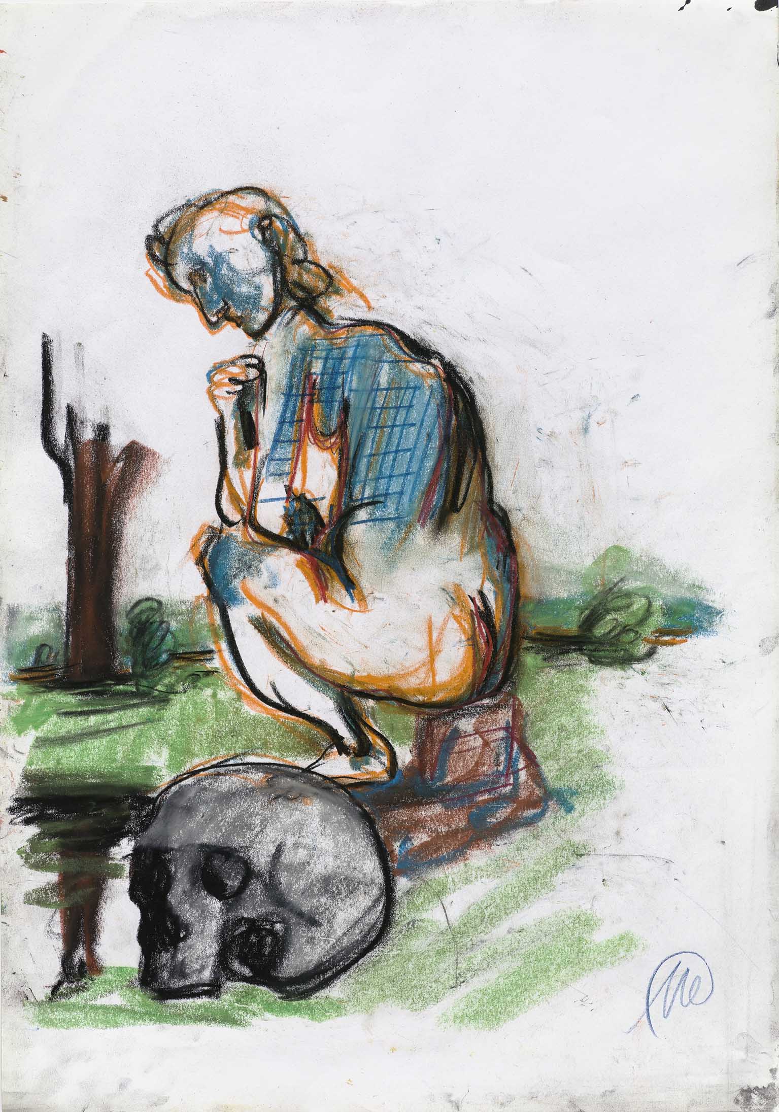 Ohne Titel, 2014
wax crayons and charcoal on paper
61 x 43 cm