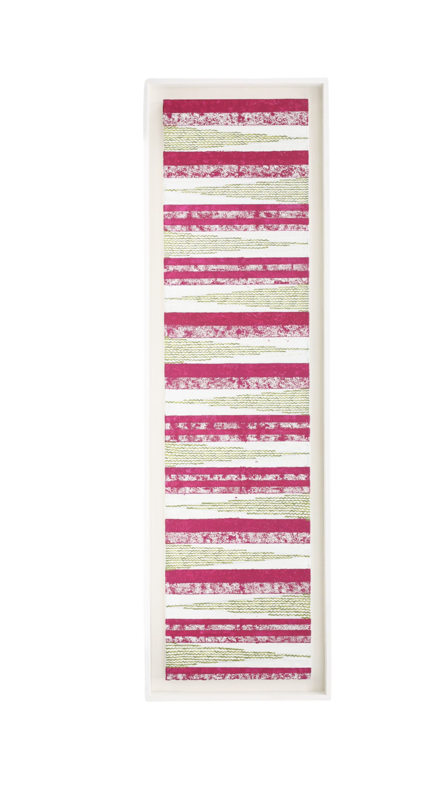 Rendering 8 (Maguindanao - Ifugao Pattern), acrylic on canvas mounted on wood, 117  x 30.5 cm, 2025