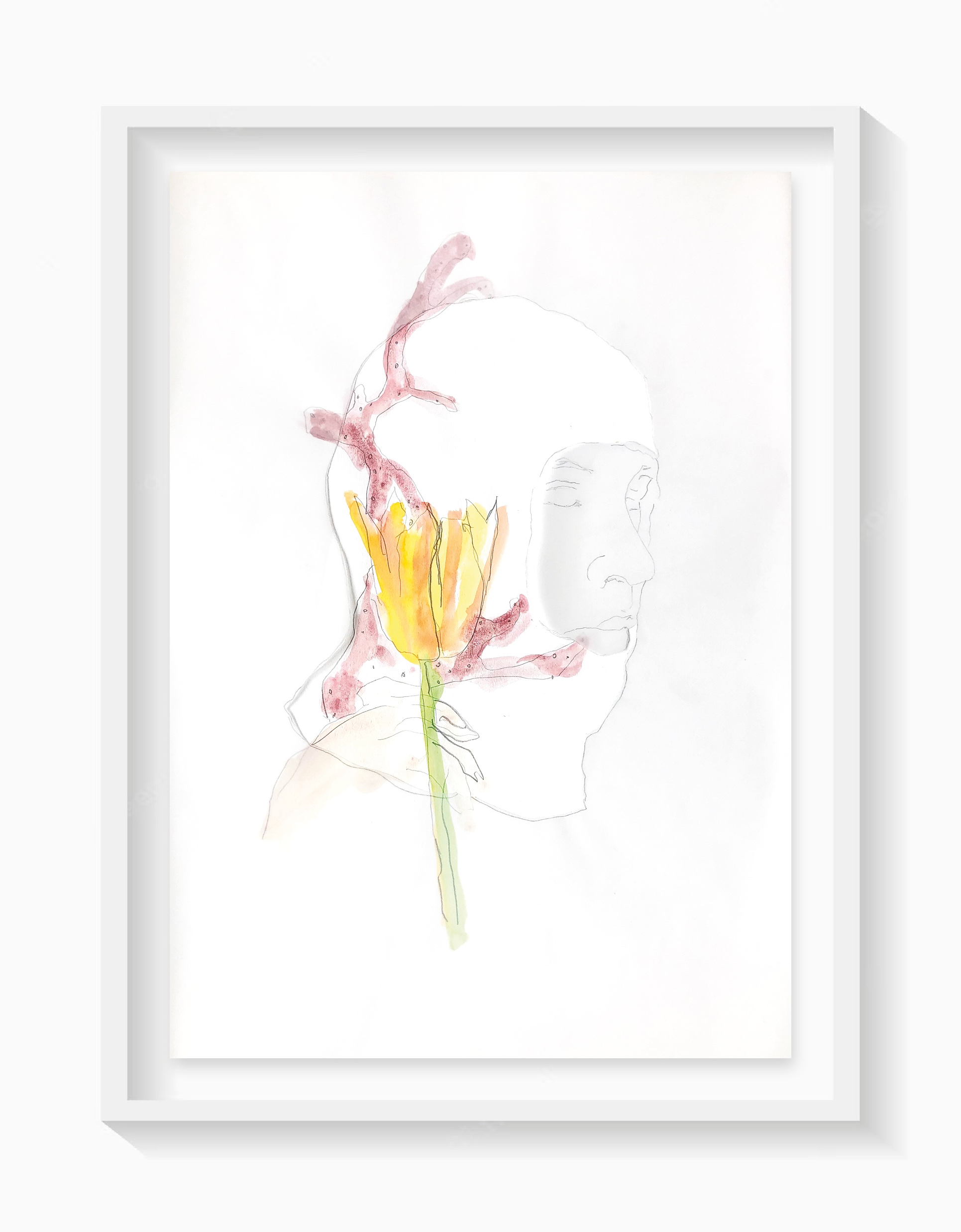 Nathalie Talec, PASSIONATELY, 1, 2023, graphite on tracing paper and watercolour on paper, 60 x 42 cm
