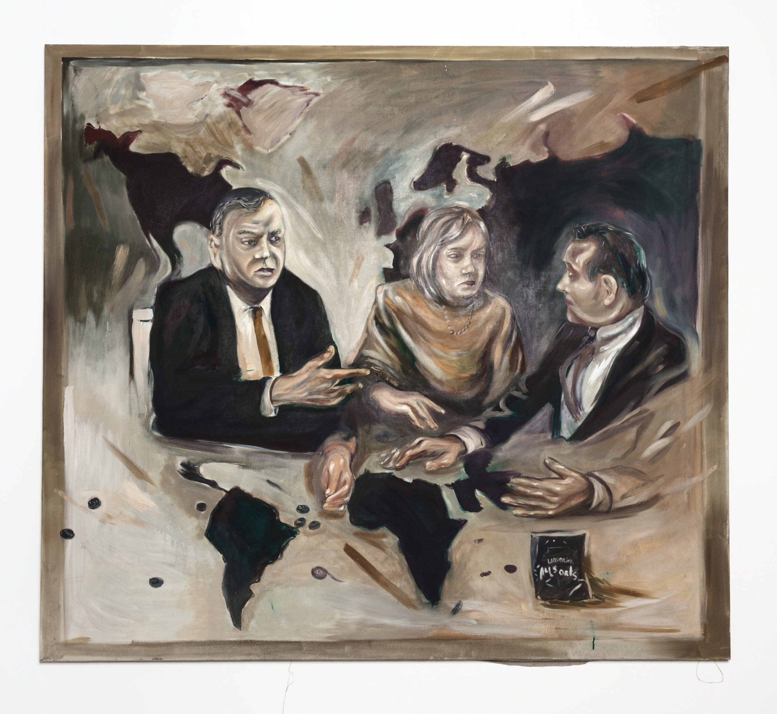 Yann Freichels - Weltkarten die Niemand Lesen Mag - 2024 - 170 x 190 cm - Oil & Tempera on canvas