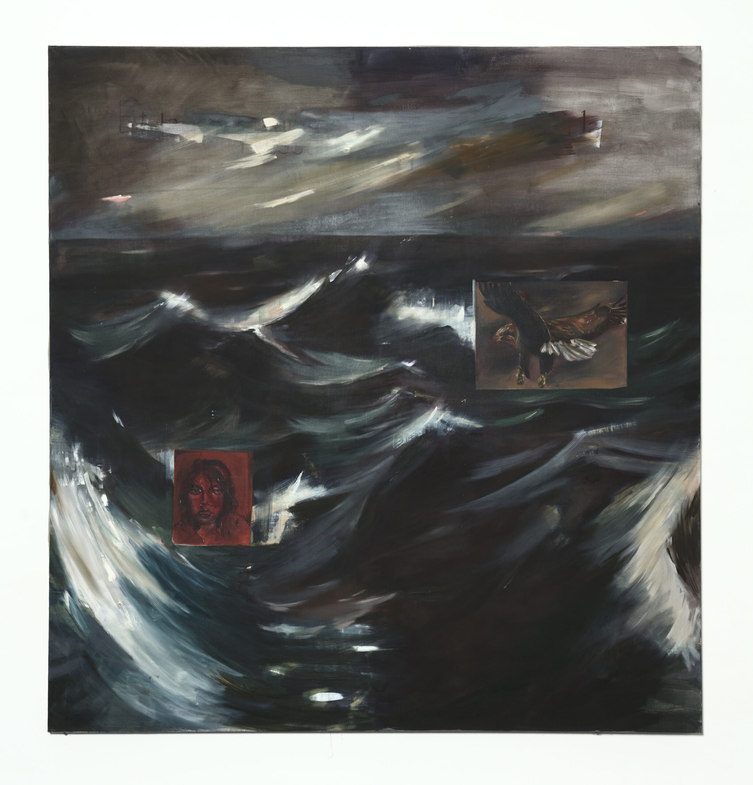 Yann Freichels - La Peur sur les Lèvres - 2024 - Tempera & Oil on canvas - 210 x 200 cm