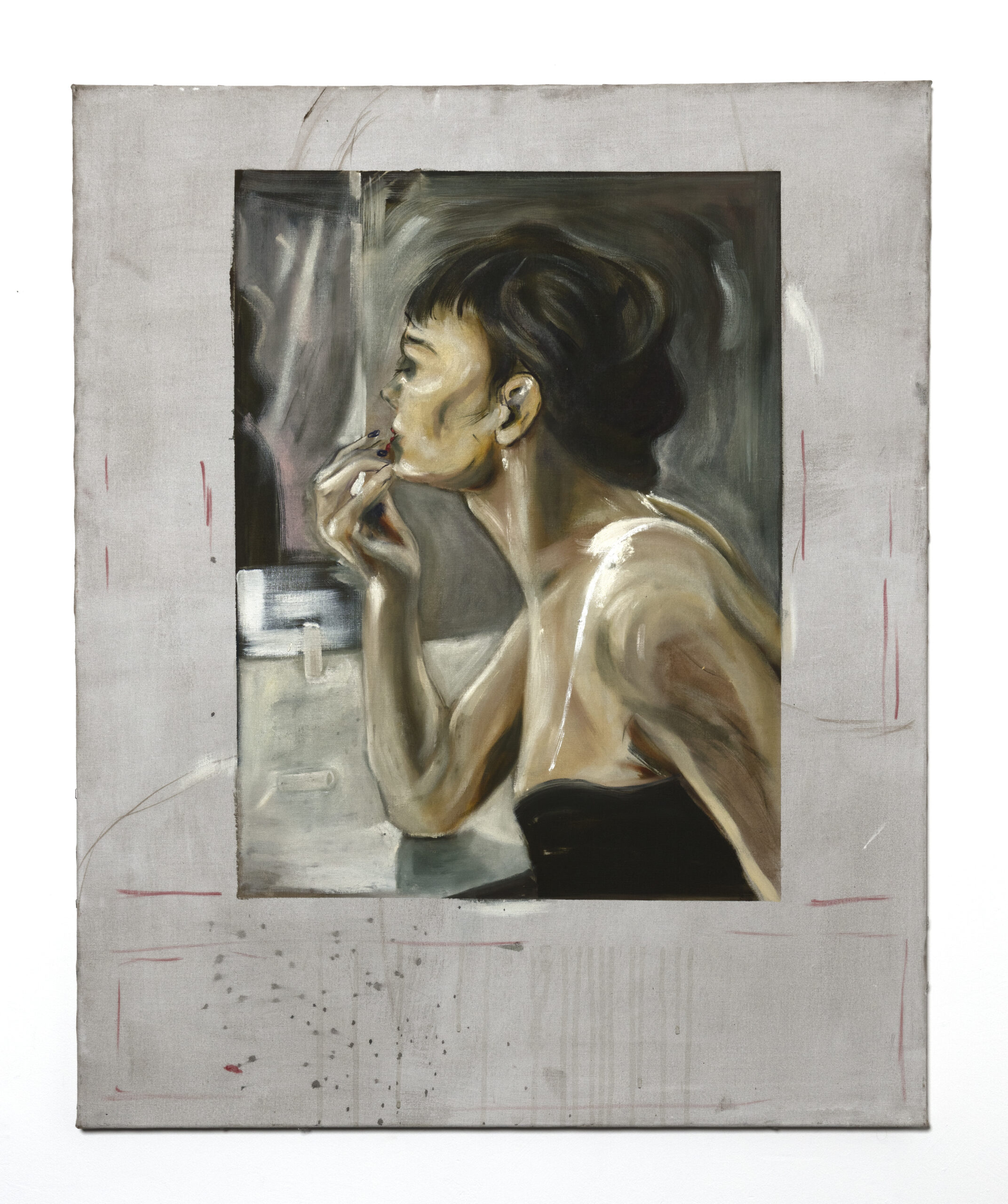 Yann Freichels - Soleil Noir - Oil & tempera on canvas - 110 x 90 cm, 2024