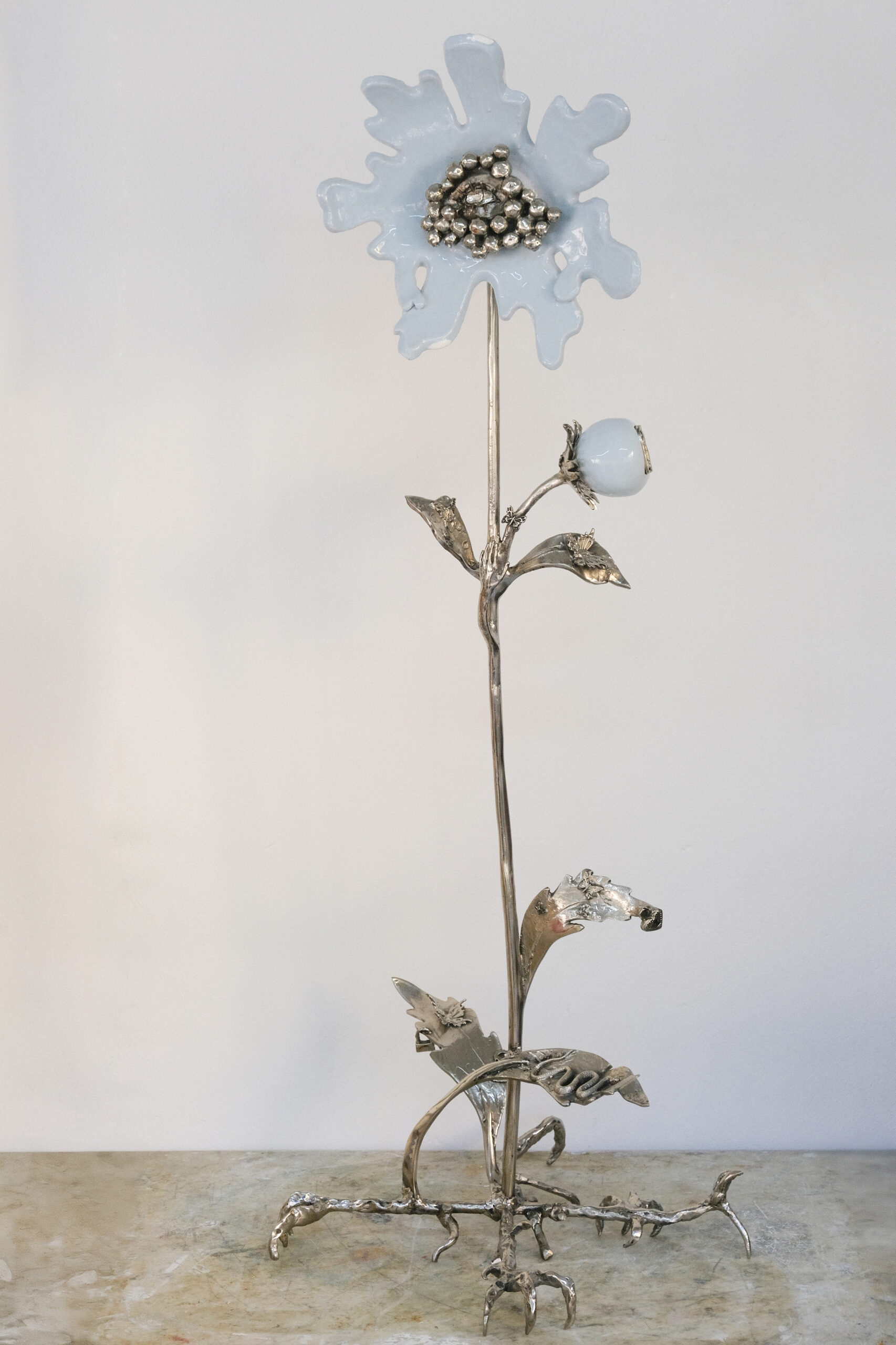 Apollinaria Broche, 'Portrait #1', 2024, glazed ceramic, white bronze, decal