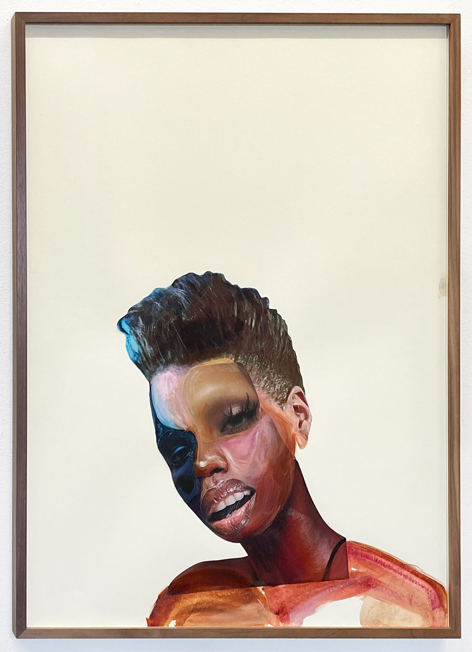 Anys Reimann	
LE NOIRE DE..LXXVI	2023	
Collage, oil paint on paper	
70 x 50 cm, framed