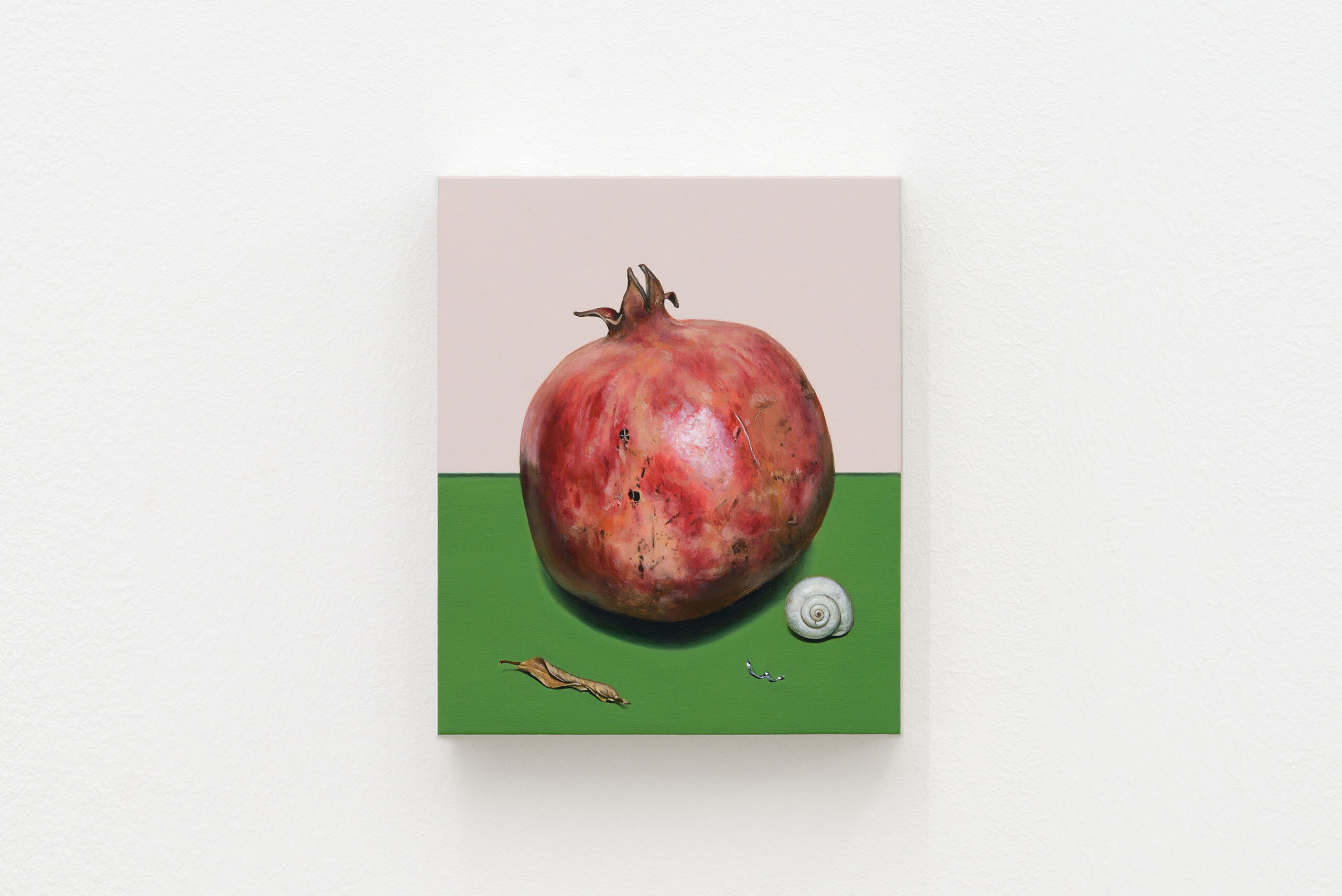 Francisca Valador, Maja, 2025, oil on stainless steel, 14.8x12.4x2.5 cm.