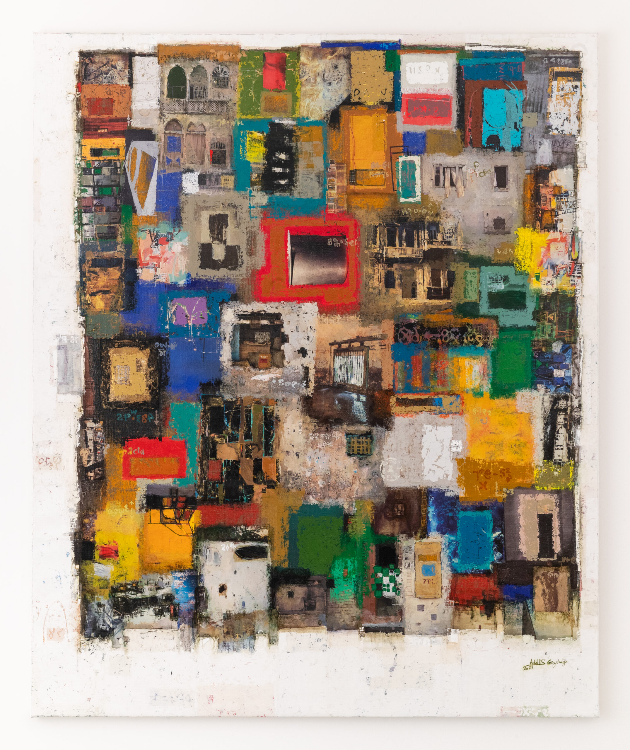 Addis Gezehagn
Floating City XXXII, 2022
Acrylic on canvas
66⅞ x 55⅛ in.
170 &times; 140 cm.