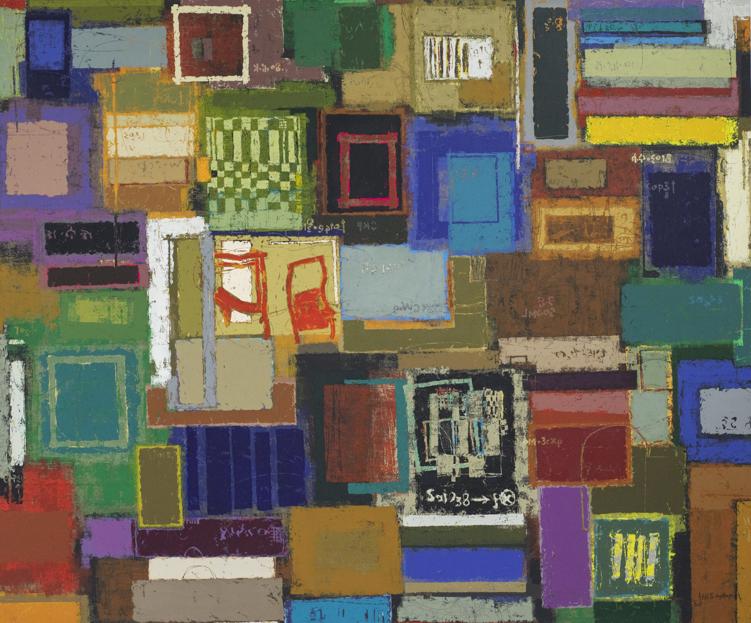 Addis Gezehagn
Floating City, XXX, 2021
Acrylic and mixed media on canvas
59 x 70⅞ in.
149.9 × 180 cm