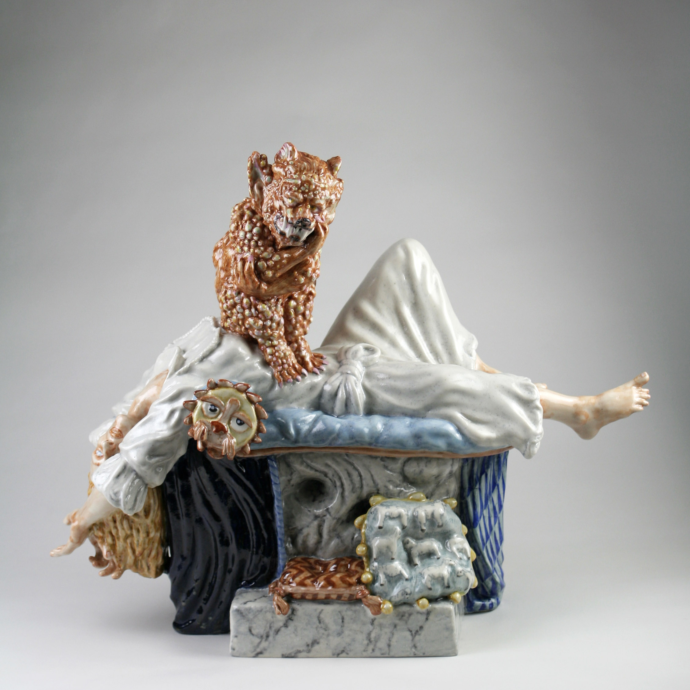 Alexander Tallén,
Nattmaran (the Nightmare), 2025
Stoneware, enamels
33 x 39 x 16 cm