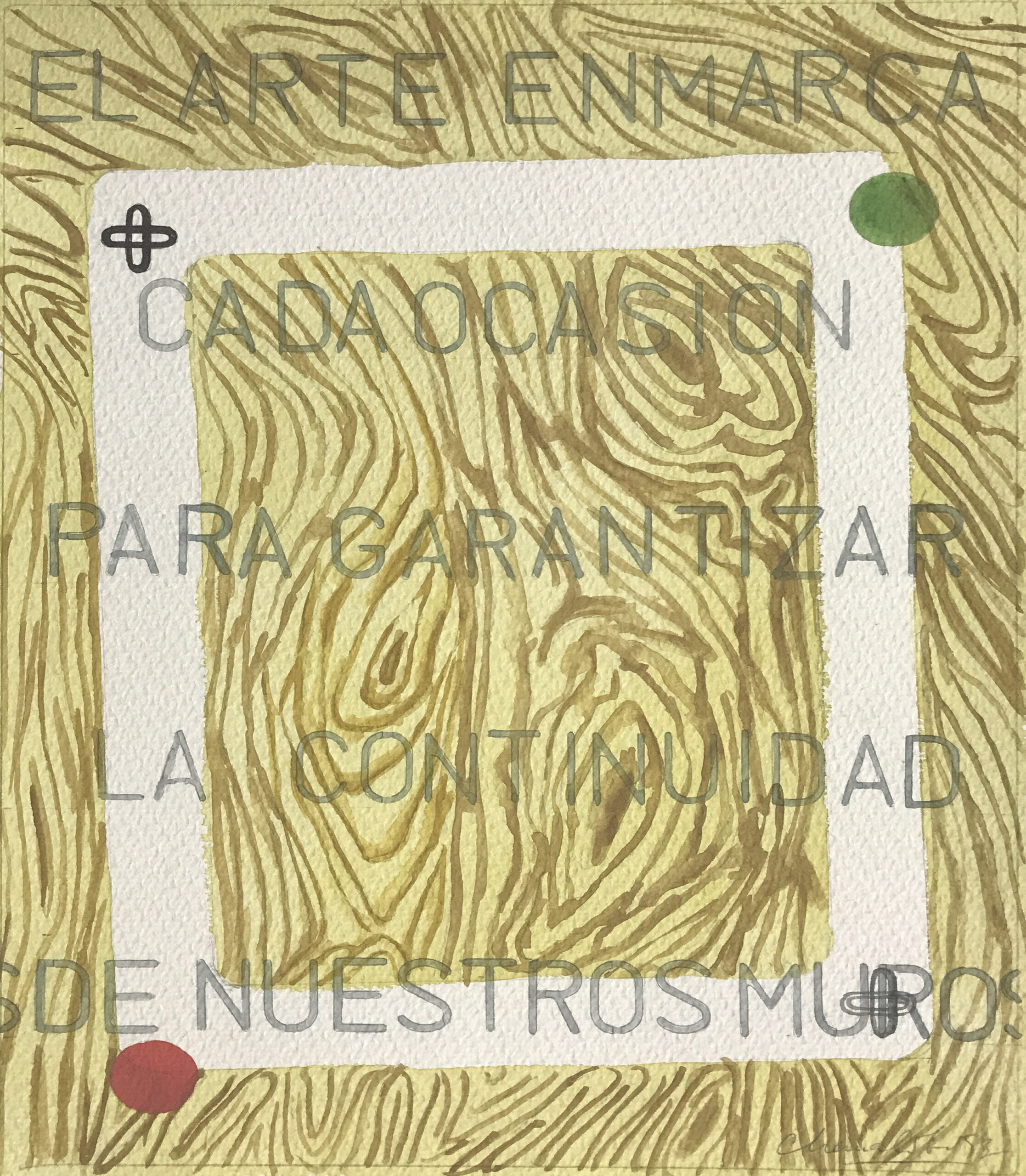 Chema Cobo
El arte enmarca cada ocasión para garantizar la continuidad de nuestros muros, 1993
Watercolor on paper
34 x 25 cm