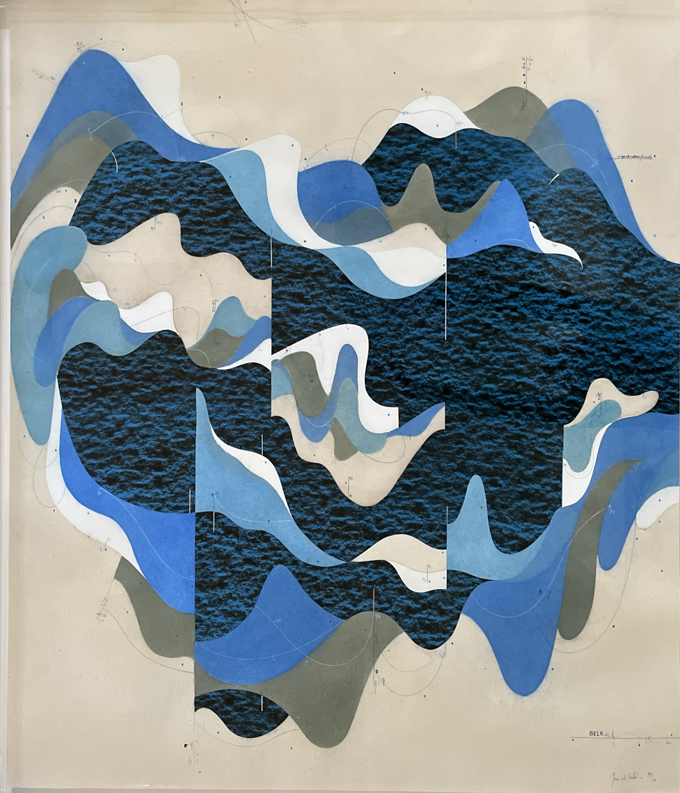 Manu vb TINTORÉ
Petit paysage, 19, 2024, Enamel & pastel on paper, 147x123cm