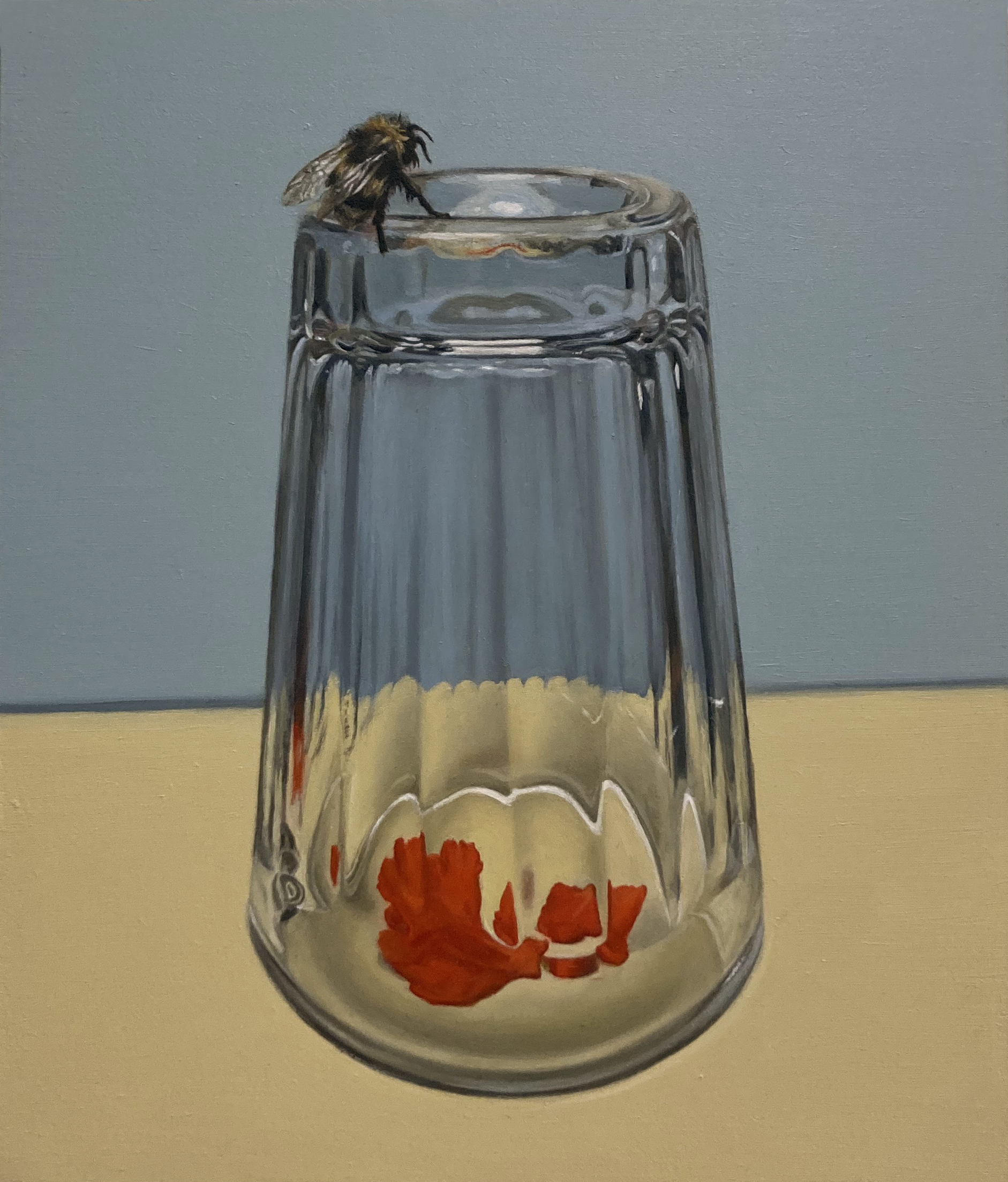 Vermelho-atração, 2024, oil on stainless steel, 14 x 11.5 cm_Detail