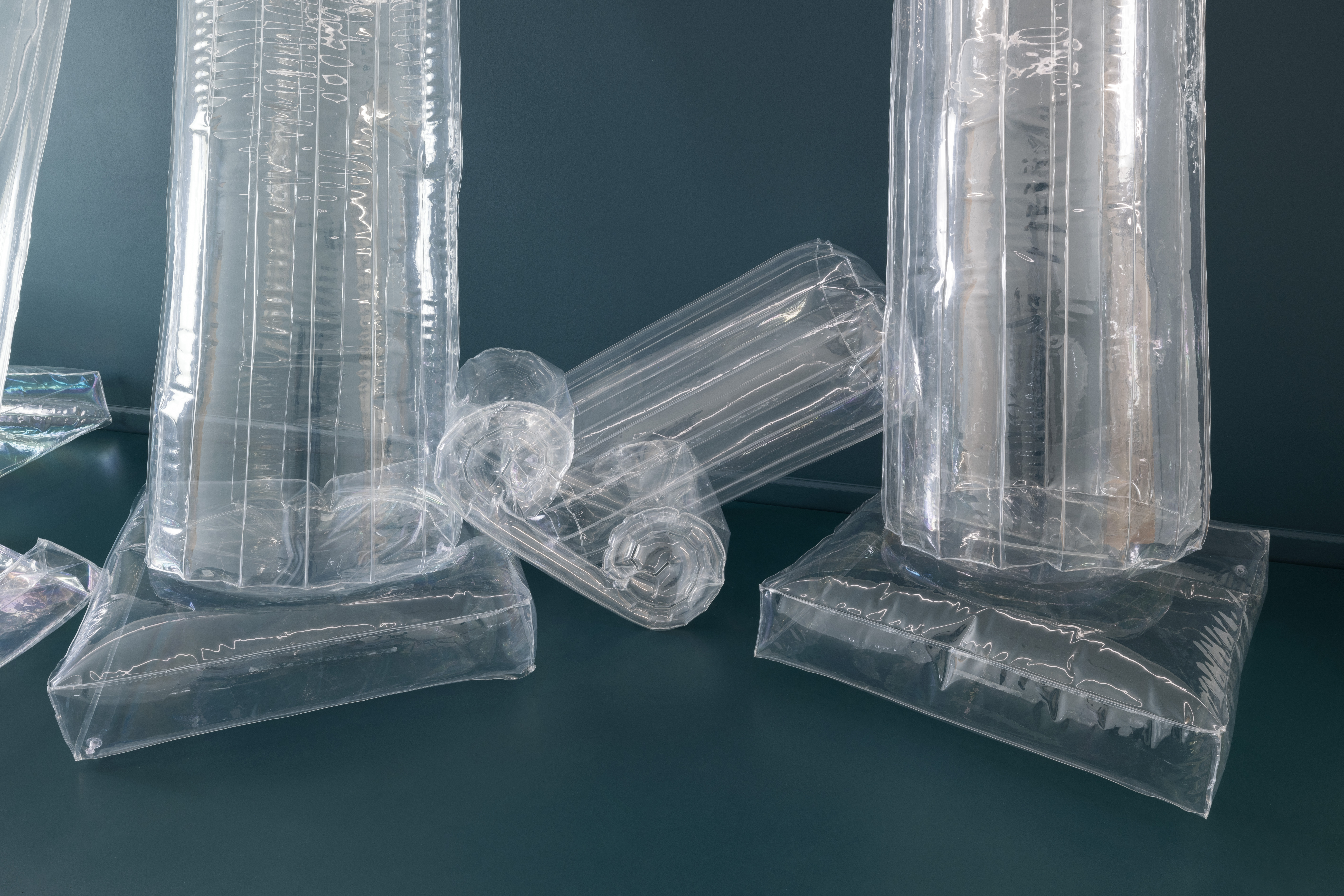 Zuzanna Czebatul, T-Kollaps, 2019-2024, polyethylen, variable dimensions, exhibition view, Arcadia, 2024, Bally Foundation, Lugano
