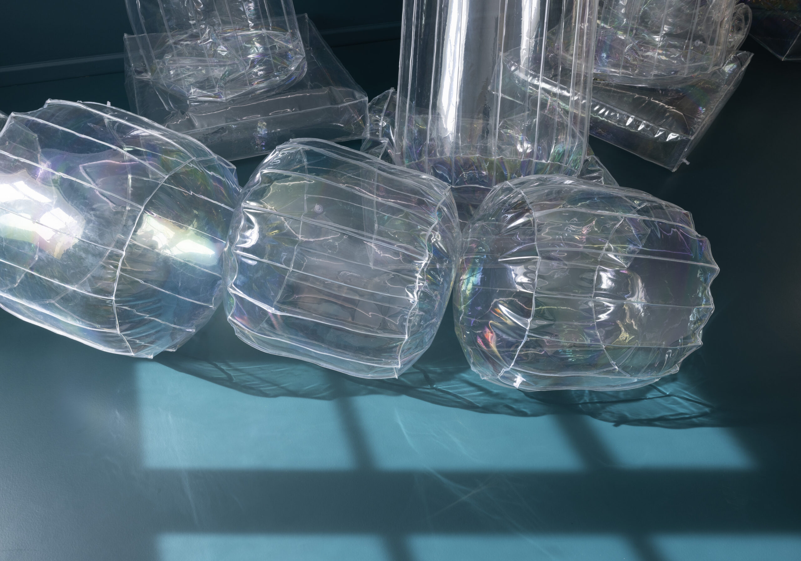 Zuzanna Czebatul, T-Kollaps, 2019-2024, polyethylen, variable dimensions, exhibition view, Arcadia, 2024, Bally Foundation, Lugano