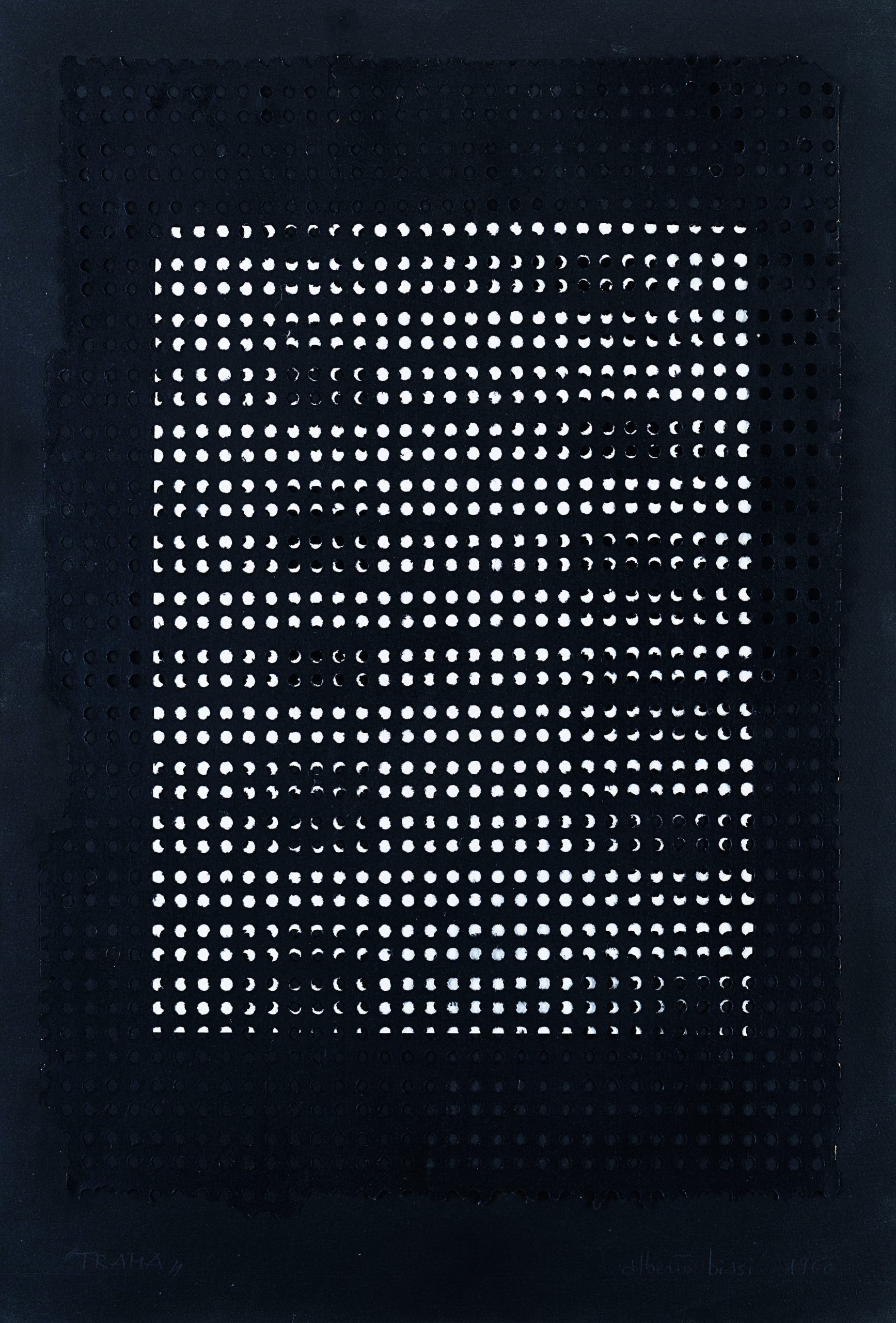 Alberto Biasi, 1960, Trama, Collage of perforated papers, 56x38 cm