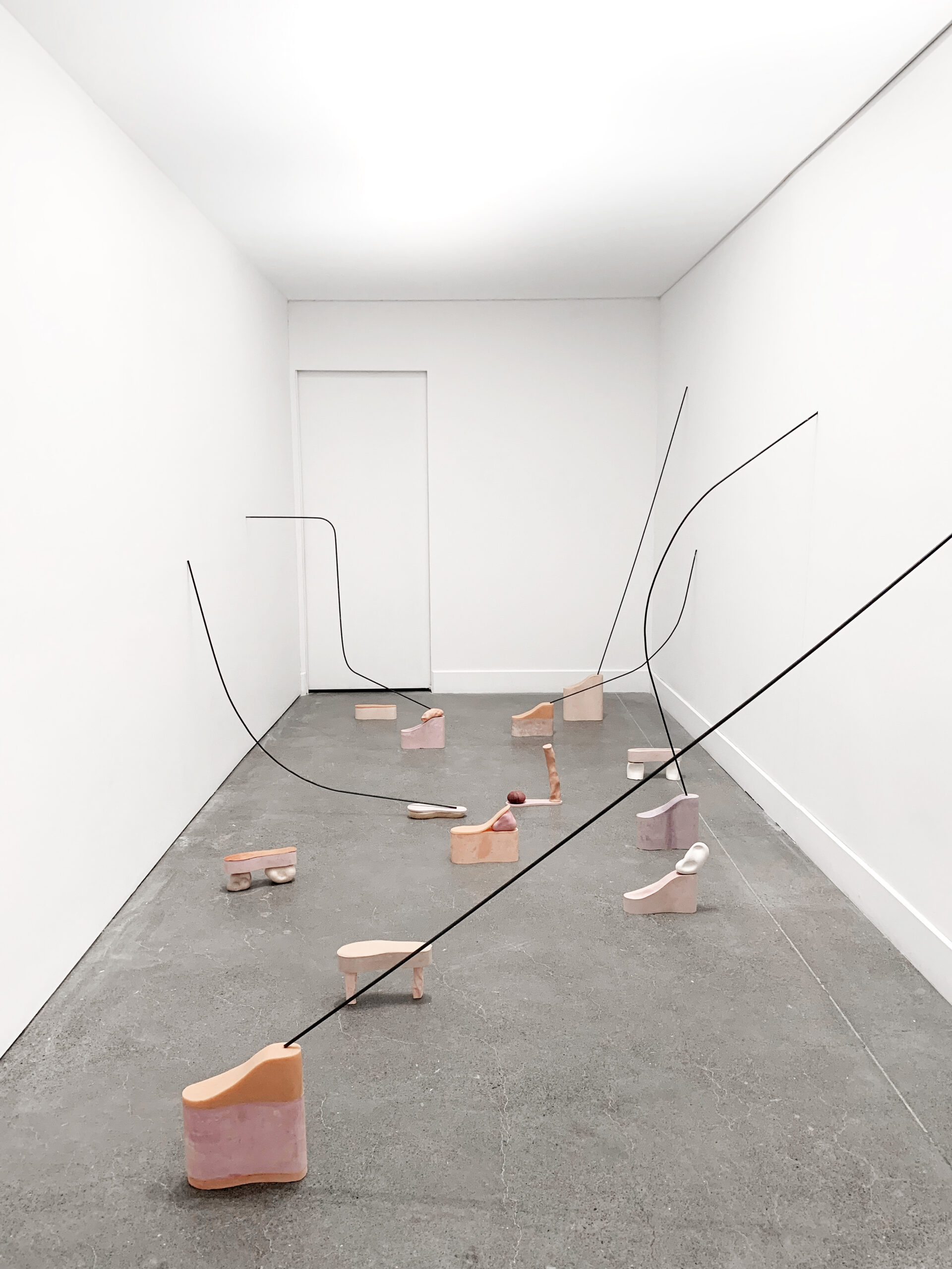 Orientation, deviation, 2025
Plaster, pigment, silicone, leather, foam, metal
Dimensions variable


First presented at the MOMENTA Biennale as part of the exhibition 