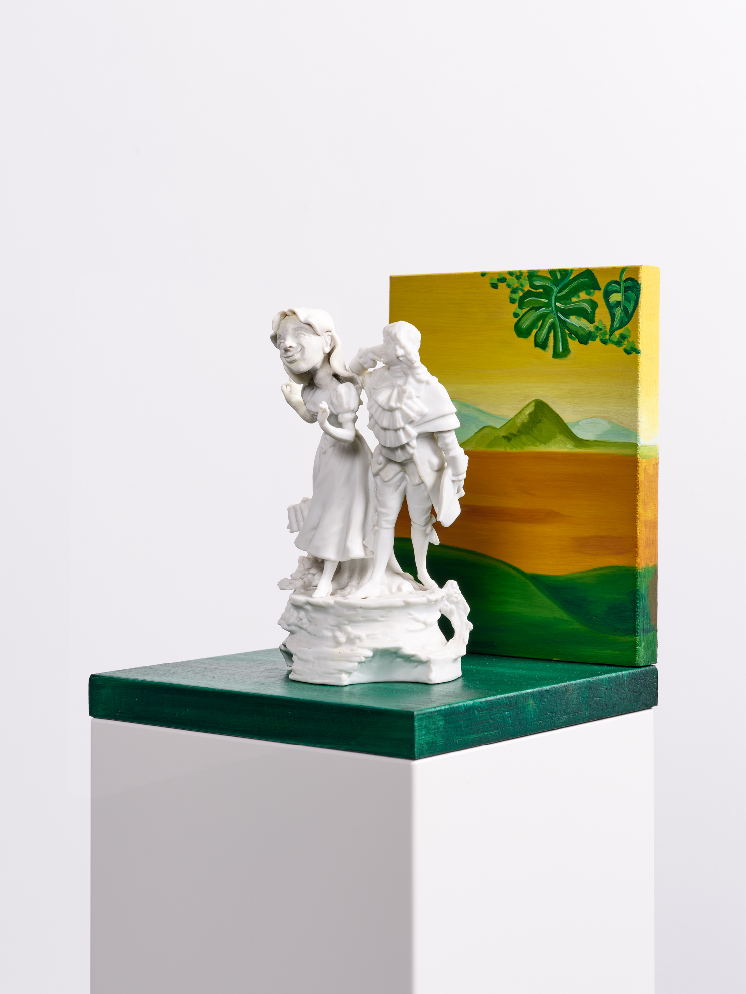 Ilke Cop, Grace I, 2025, porcelain, polymer clay, oil on oak board
20 x 20 x 16 cm + wooden plinth 20 x 20 x 60 cm, photo by We Document Art