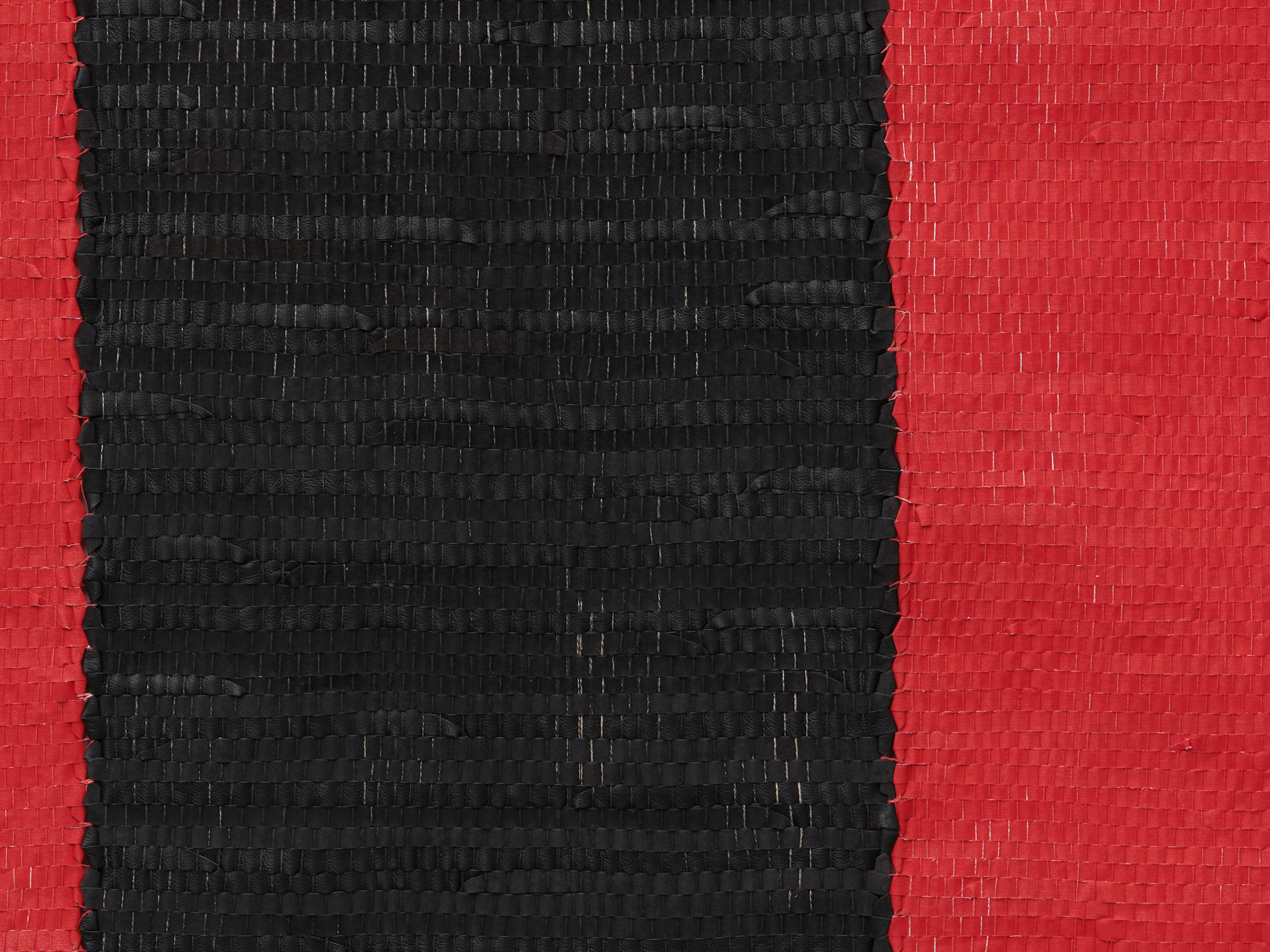 Ria Bosman, VERDWAALDE VLINDER, 2026, acrylic on leather and canvas, 129 x 148 cm, unique / Photo by We Document Art